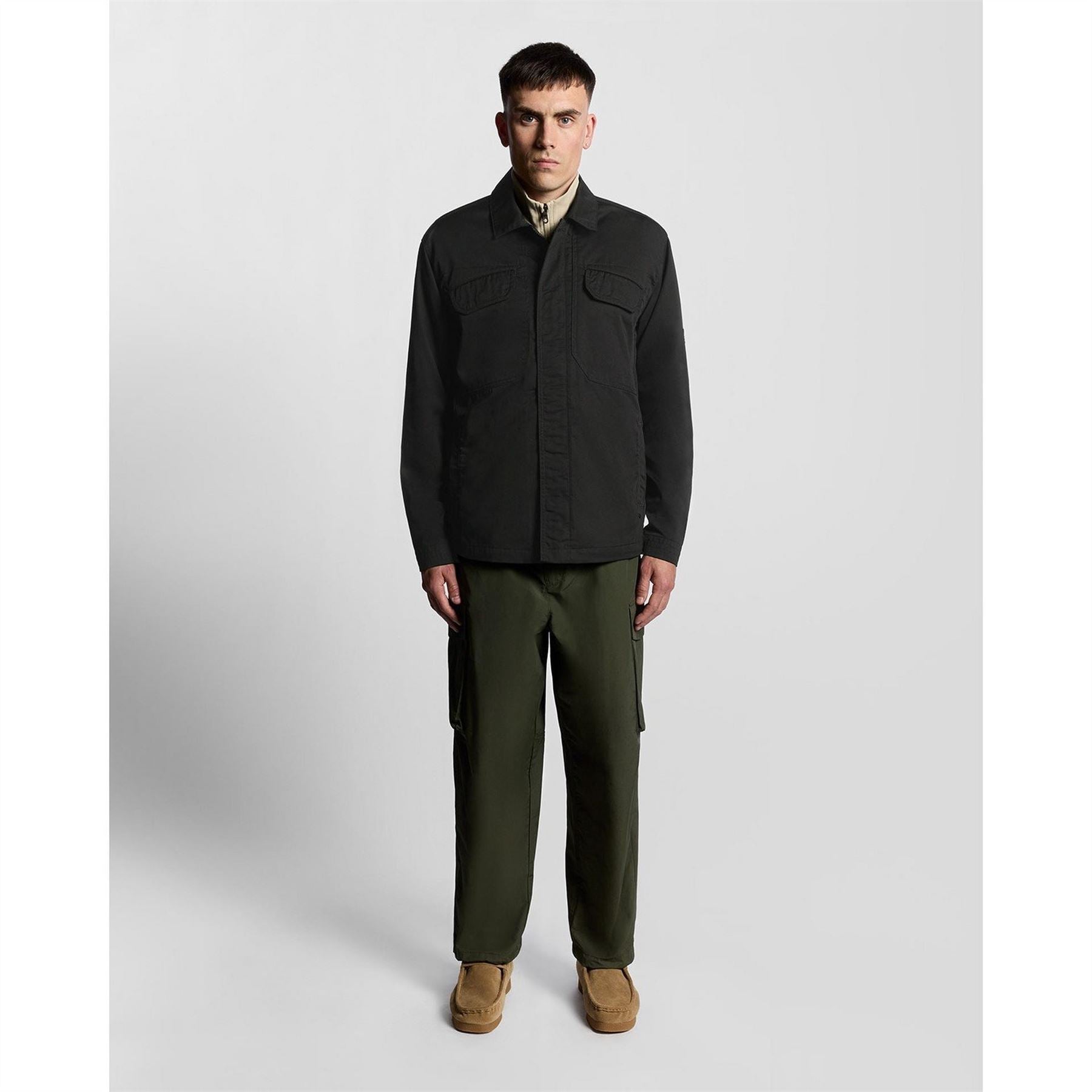 Lyle and Scott Solid Patterned Overshirt with Flap Pocket
