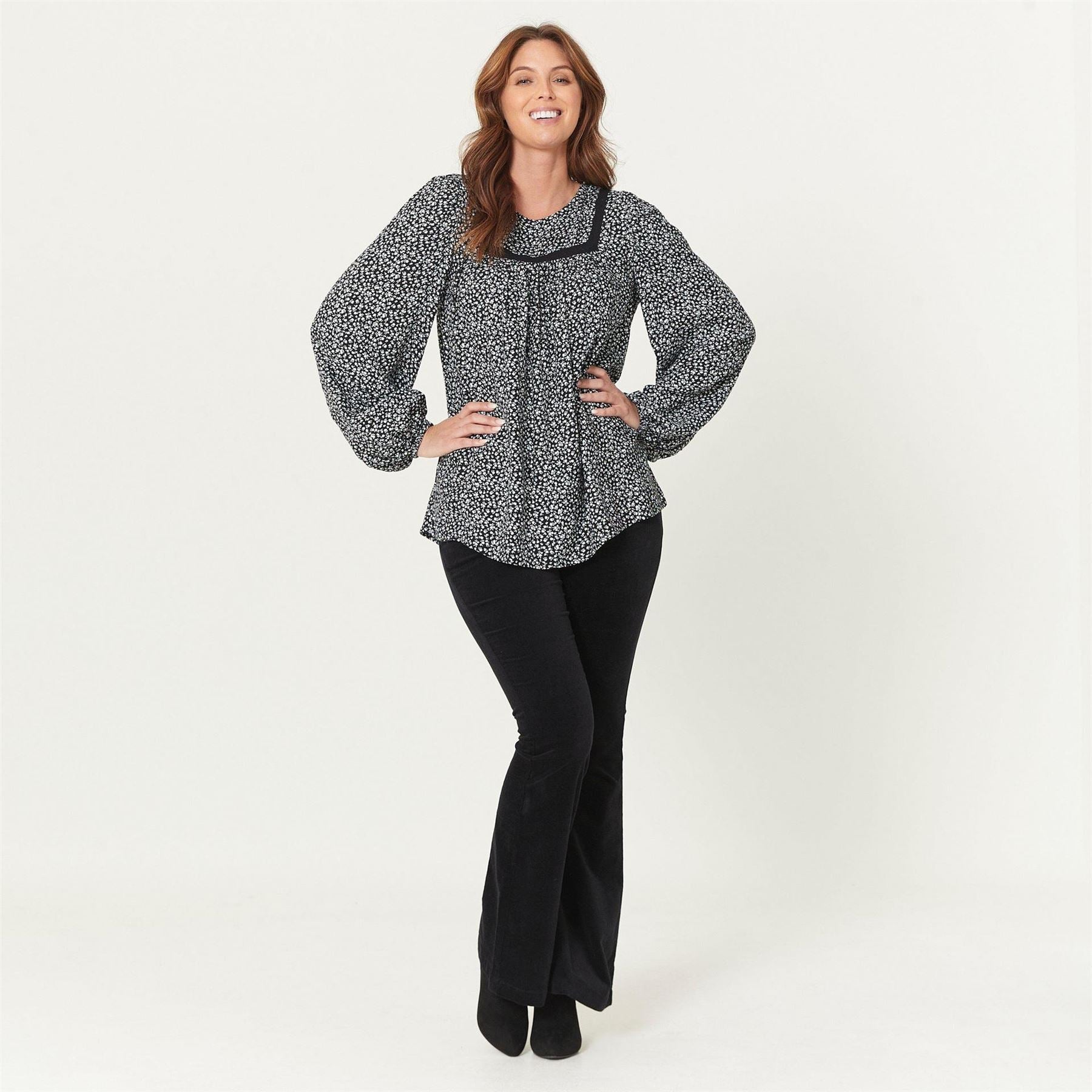 Be You Yoke Neck Detail Floral Top