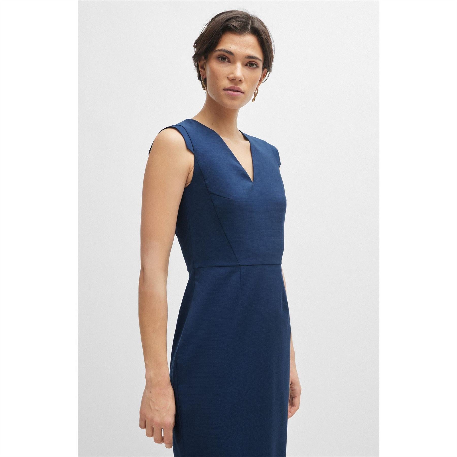 Boss Docia V-Neck Sleeveless Mini Sheath Dress