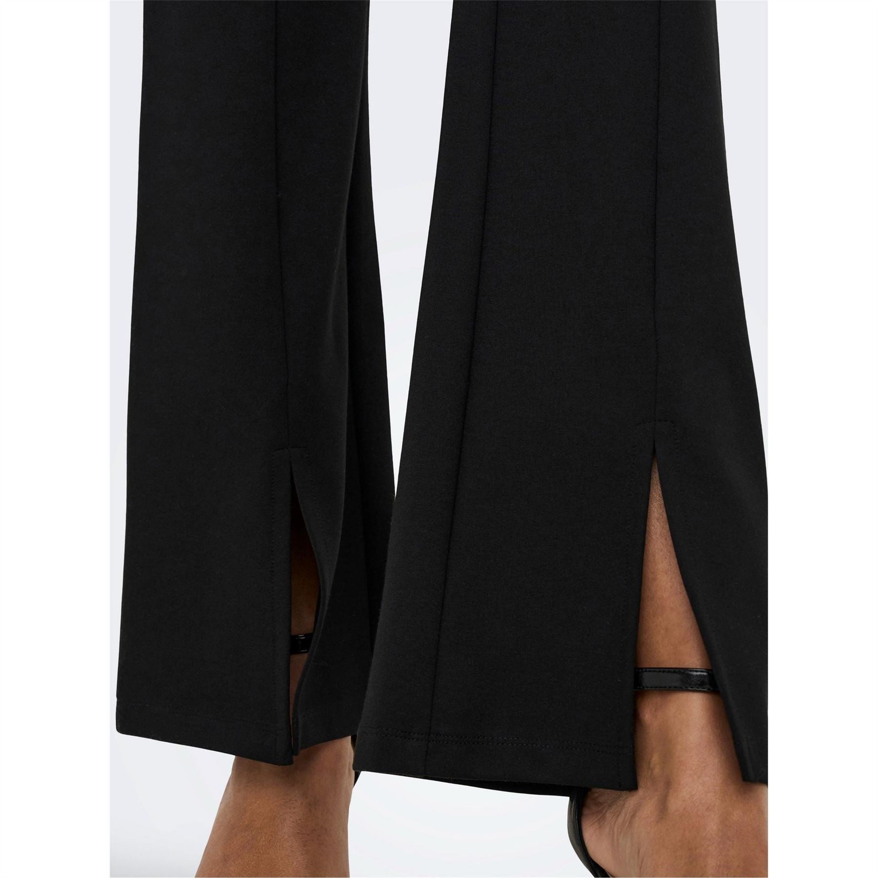 Only Solid Patterned Flared Trousers