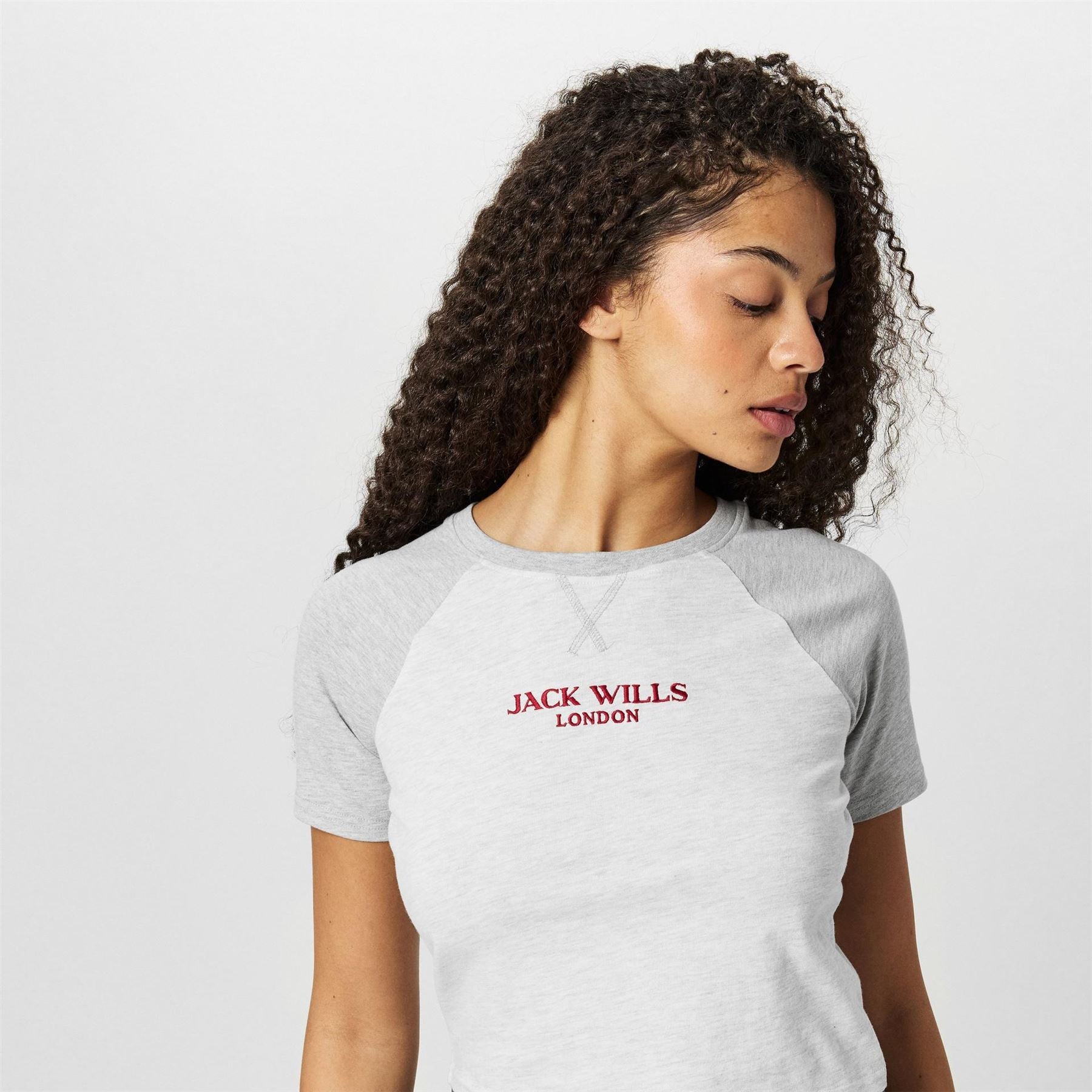 Jack Wills Cropped Oversize Fit Lettering T-Shirt