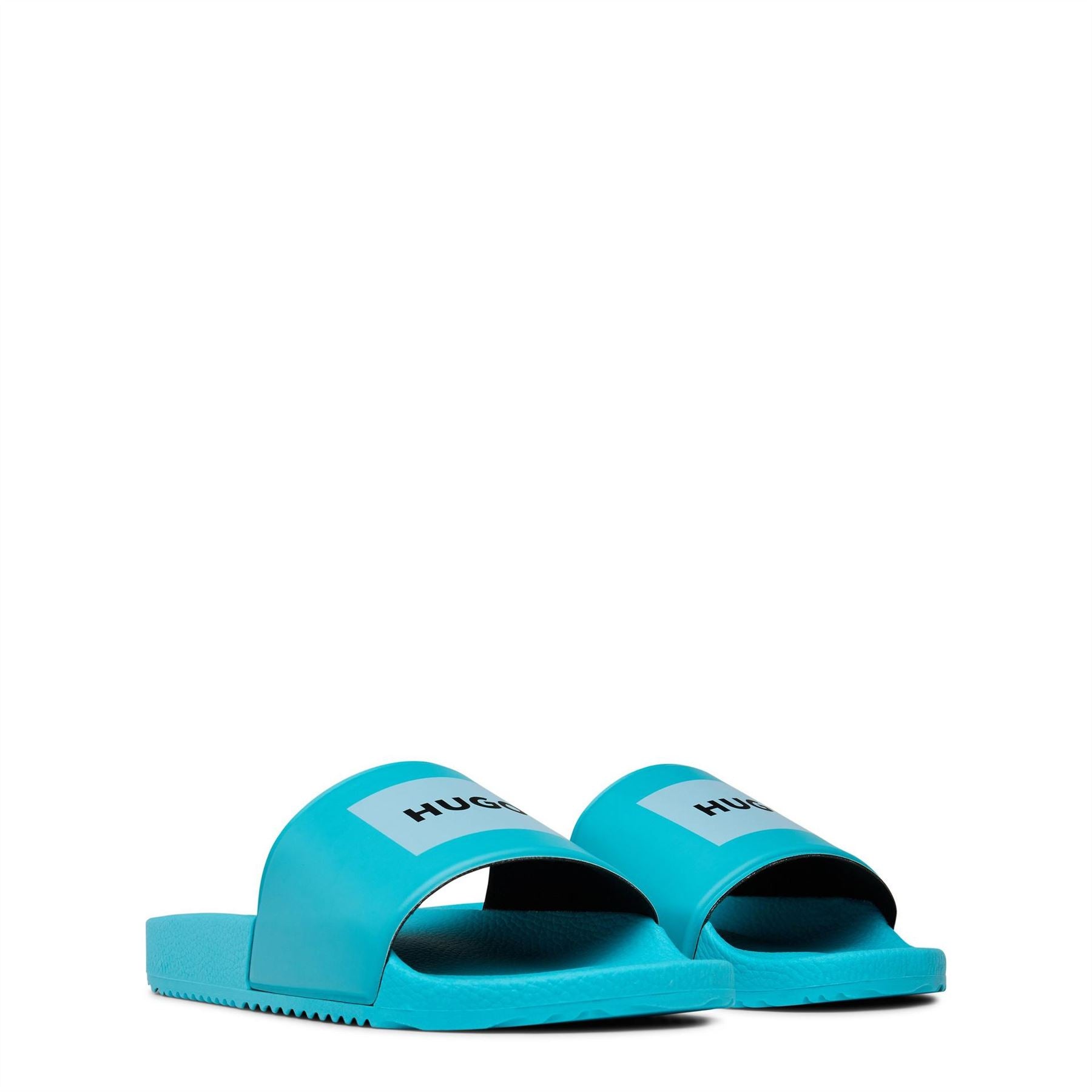 Hugo Logo Print Open Toe Slides
