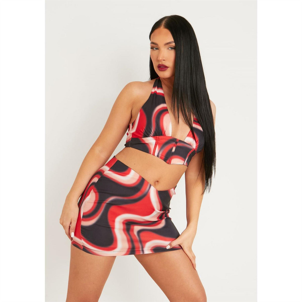 Missy Empire Bengaline Pointed Hem Crop Top