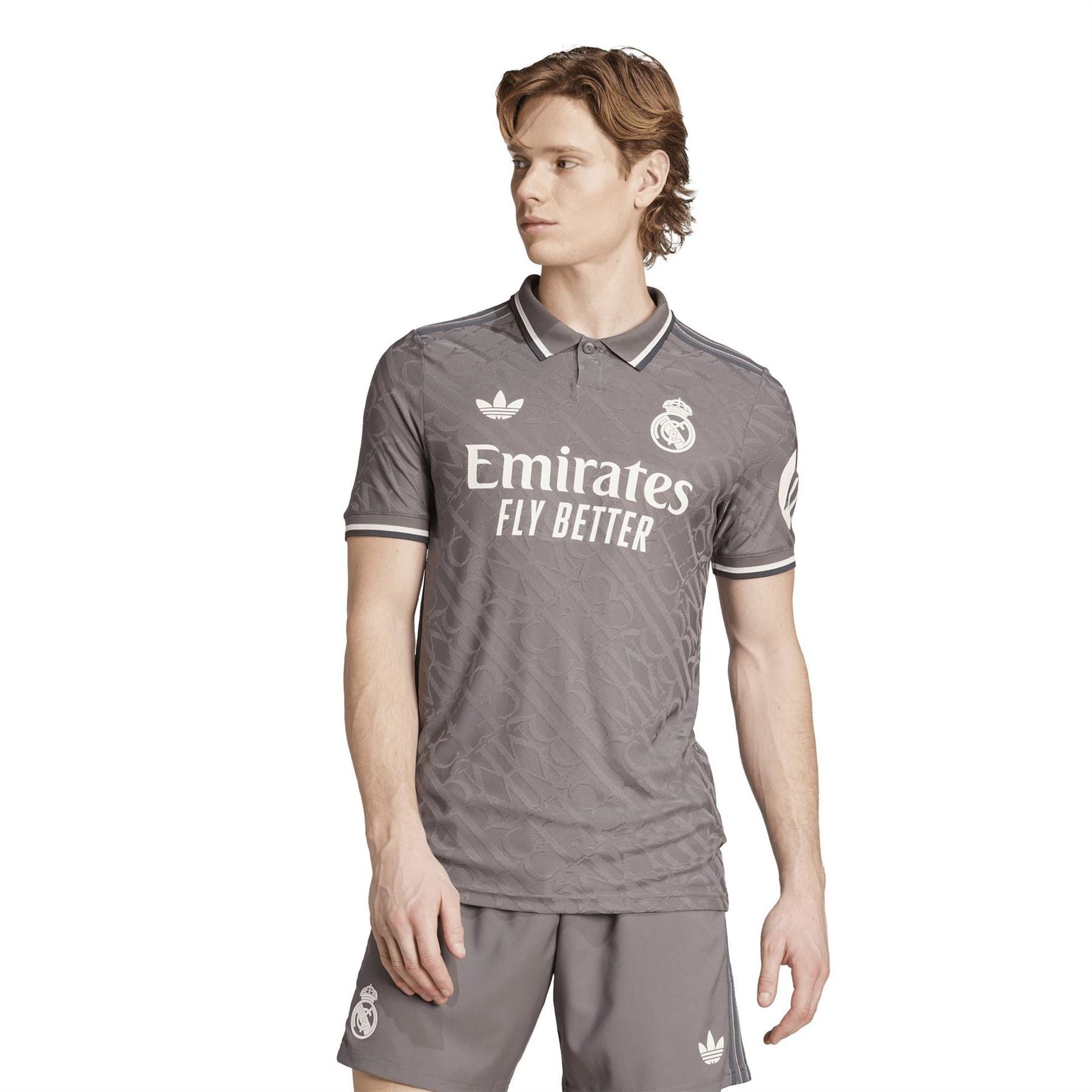 adidas Three Bar Logo Collared Neck Short Sleeve Jersey Shirt