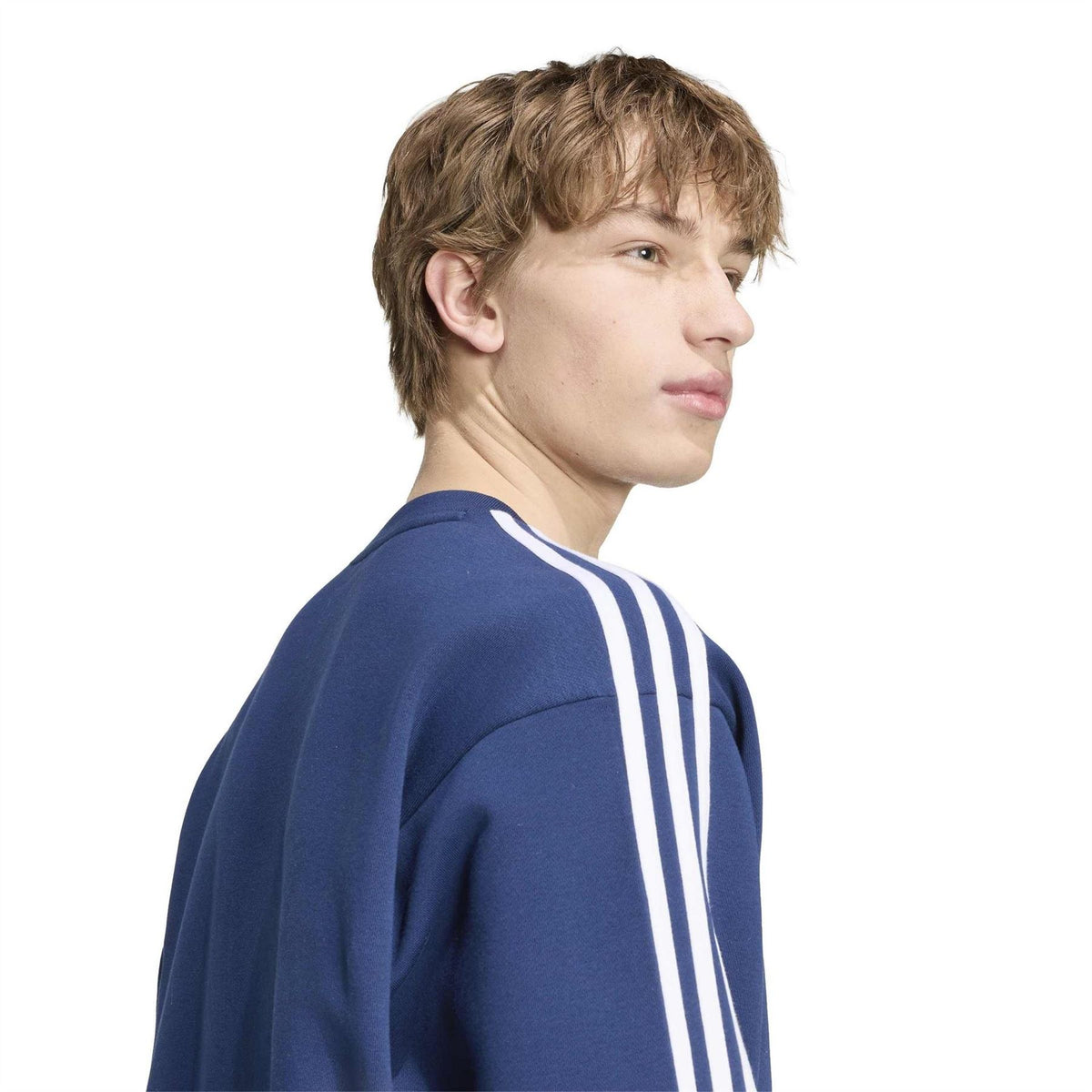 adidas Mens Essentials Crew 3 Stripes Pullover Sweatshirt