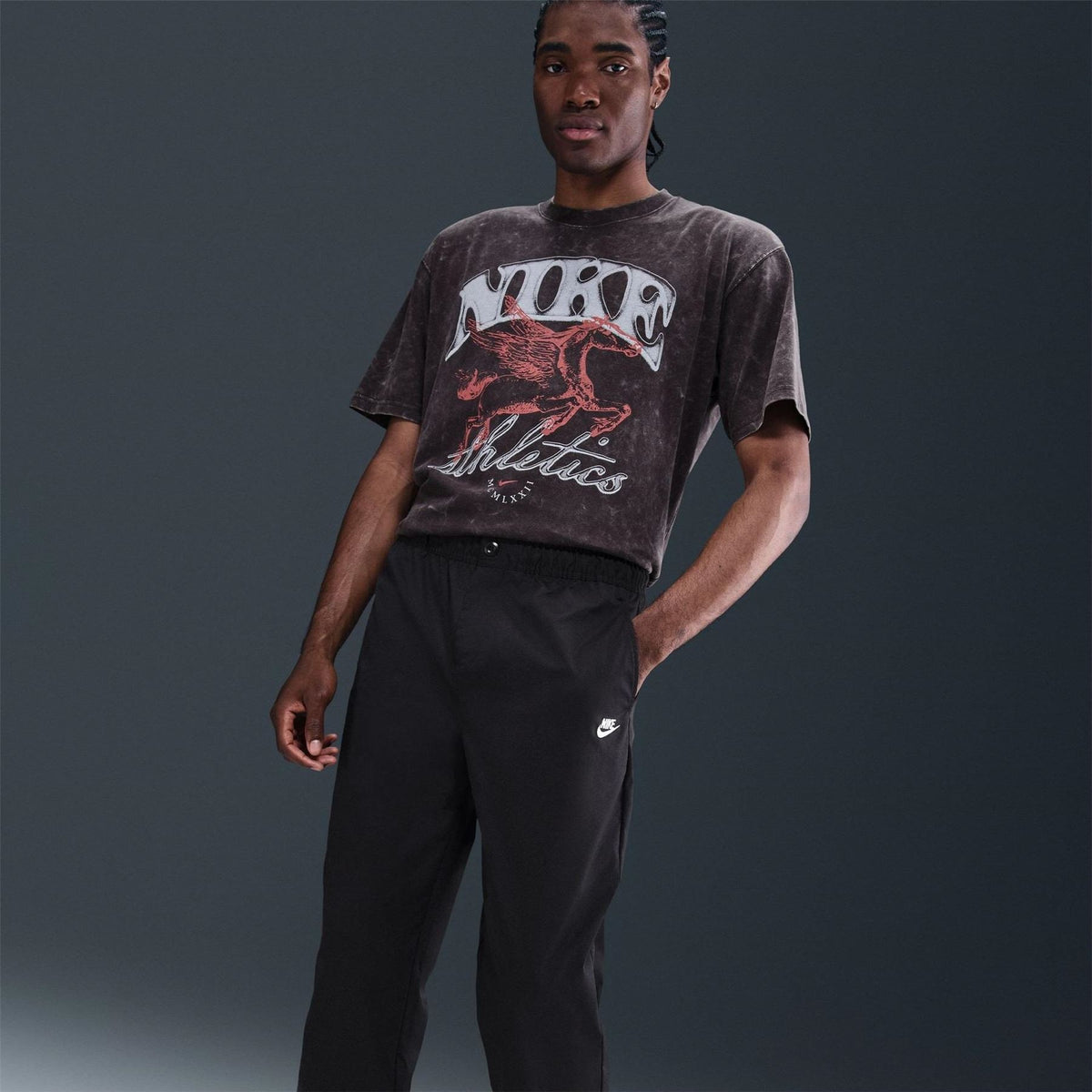 Nike Club Solid Patterned Straight Track Pants