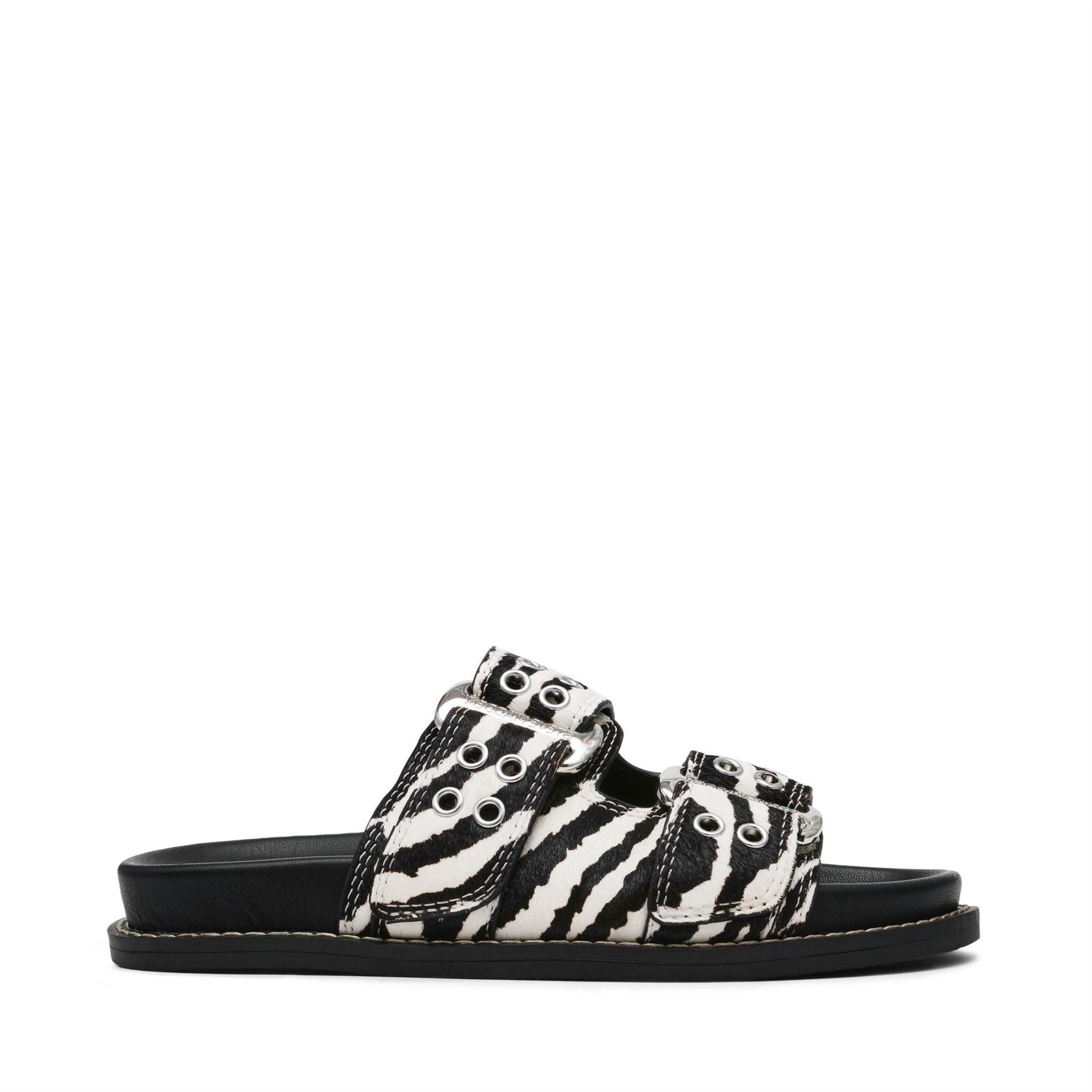 Steve Madden Zebra Patterned Pool Flatform Slides