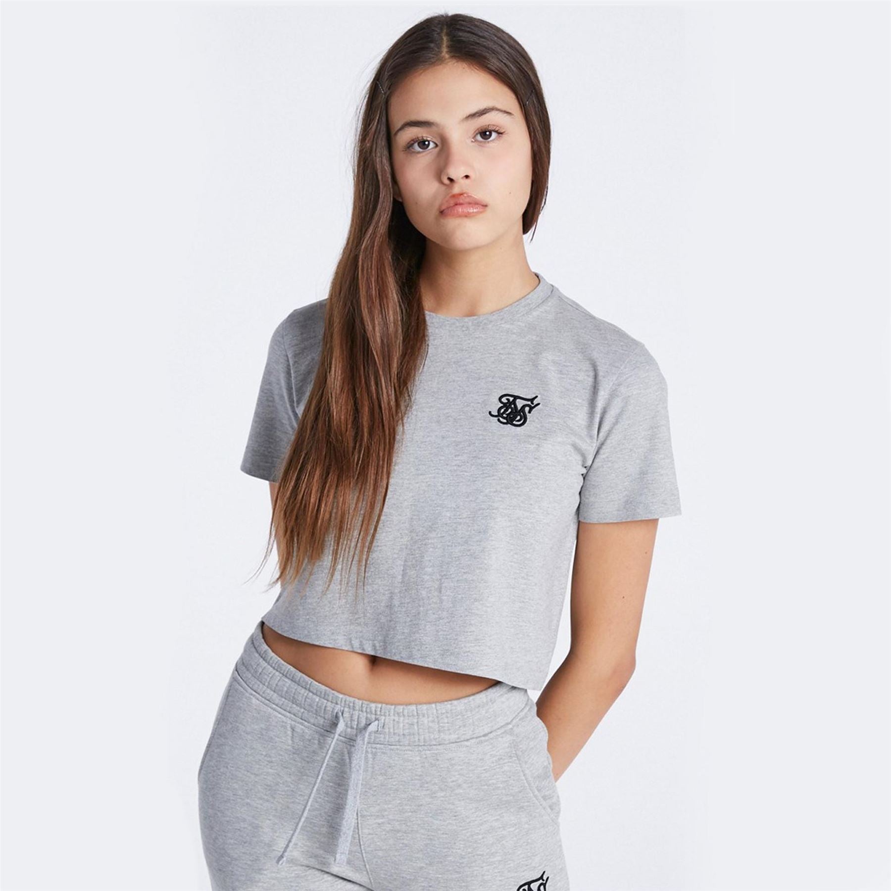 SikSilk Cropped Crew Neck Regular Fit T-Shirt