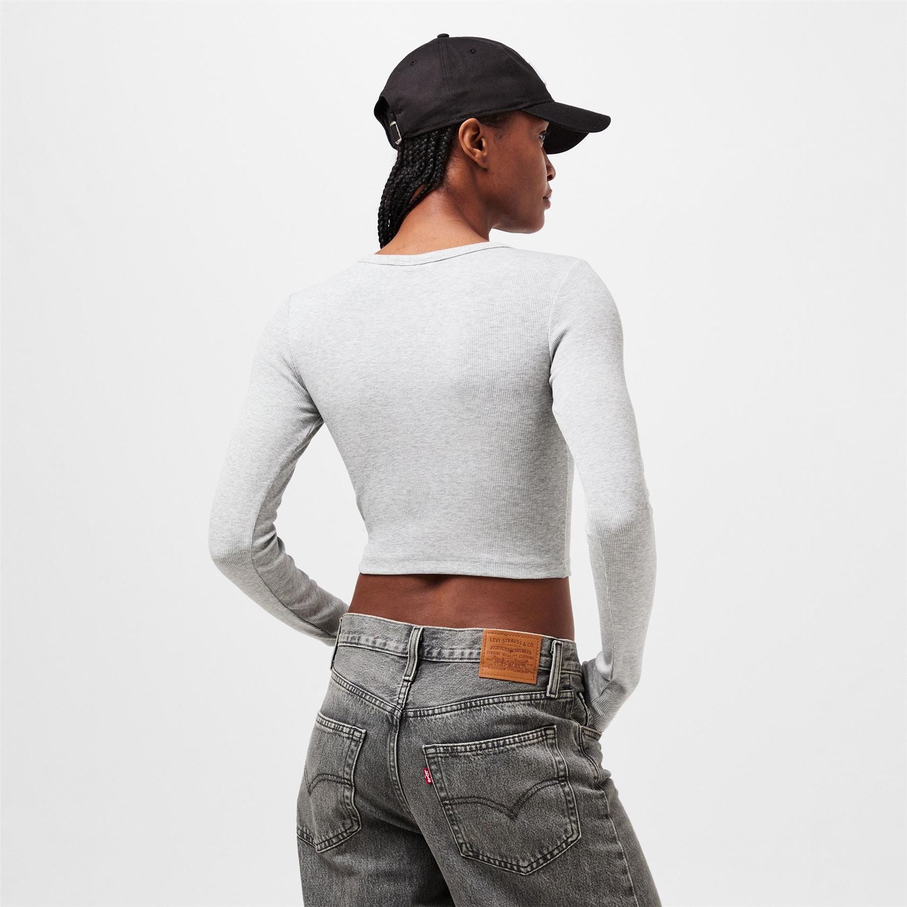 JJXX Feline Slim Fit Cropped Long Sleeve T-Shirt