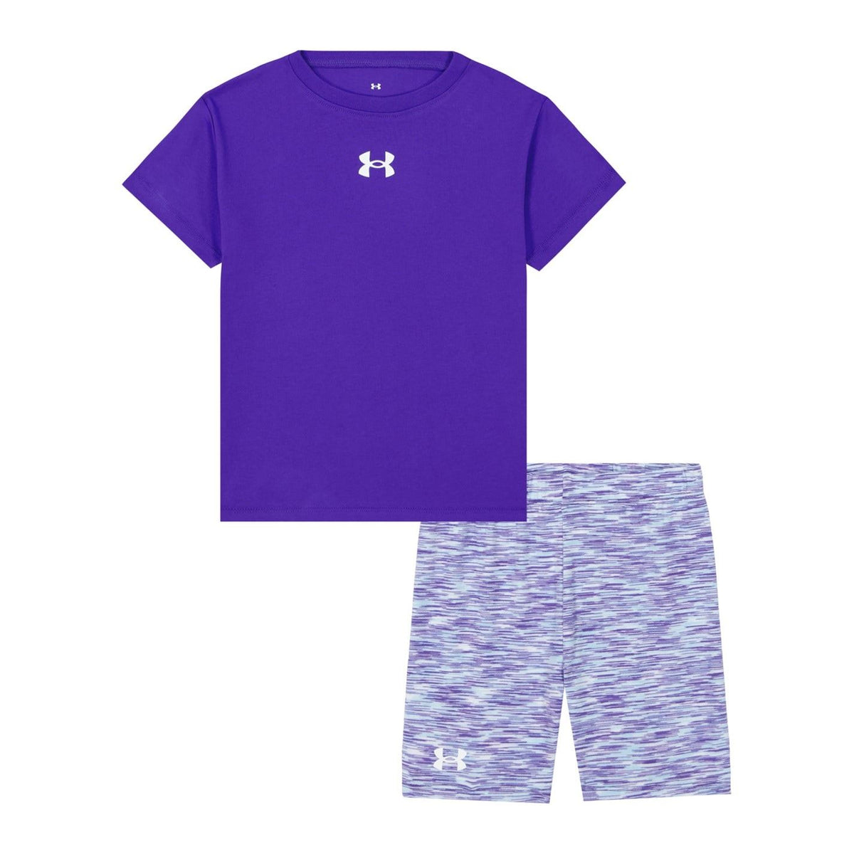 Under Armour Crew Neck Short Sleeve T-Shirt and Cycling Shorts Set