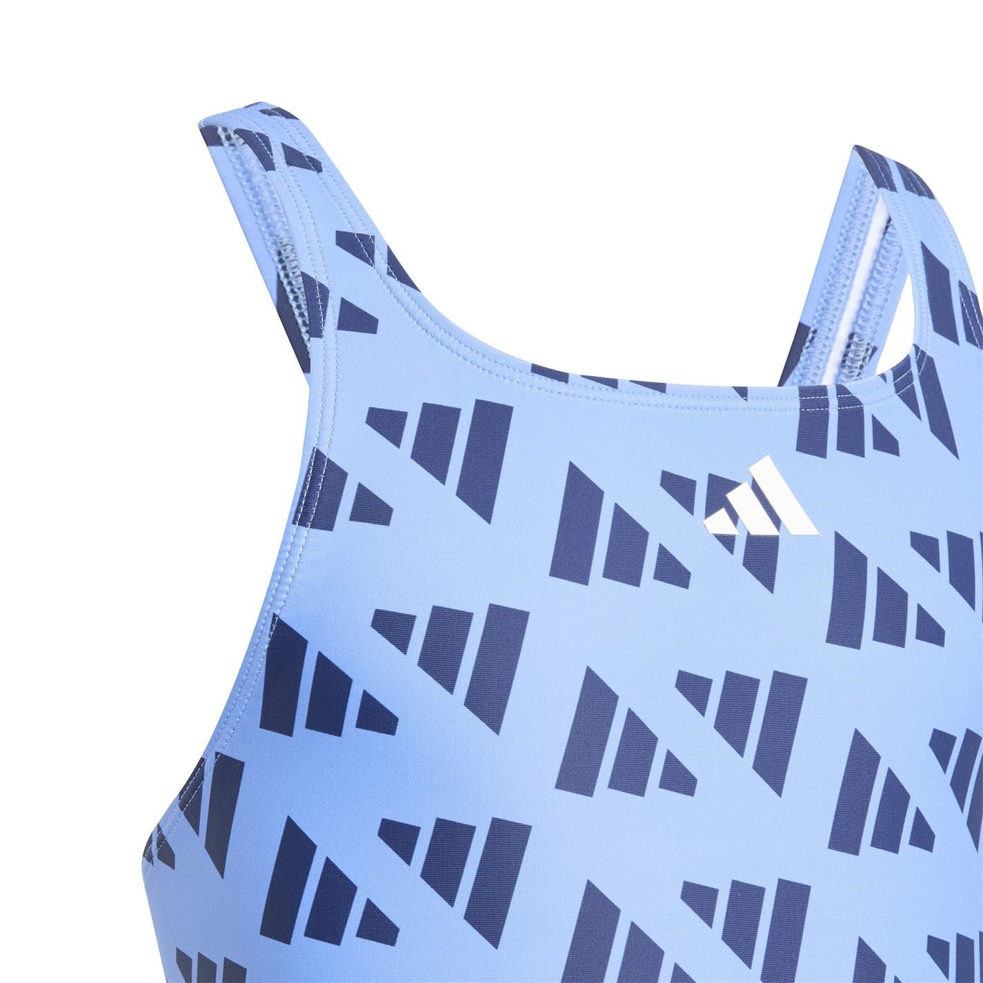 adidas Logo Graphic V Back Swimsuit Juniors