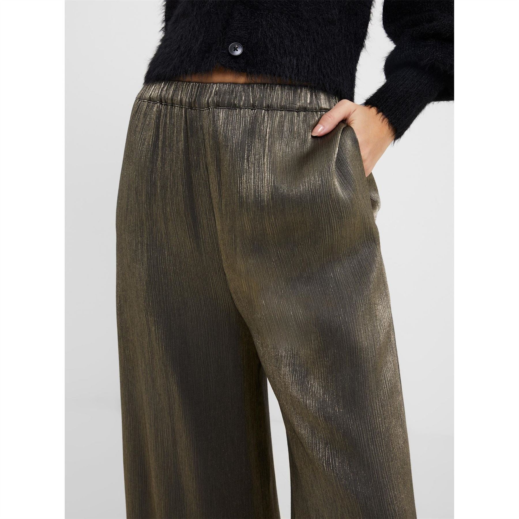French Connection Dafne Shine Wide Leg Trousers