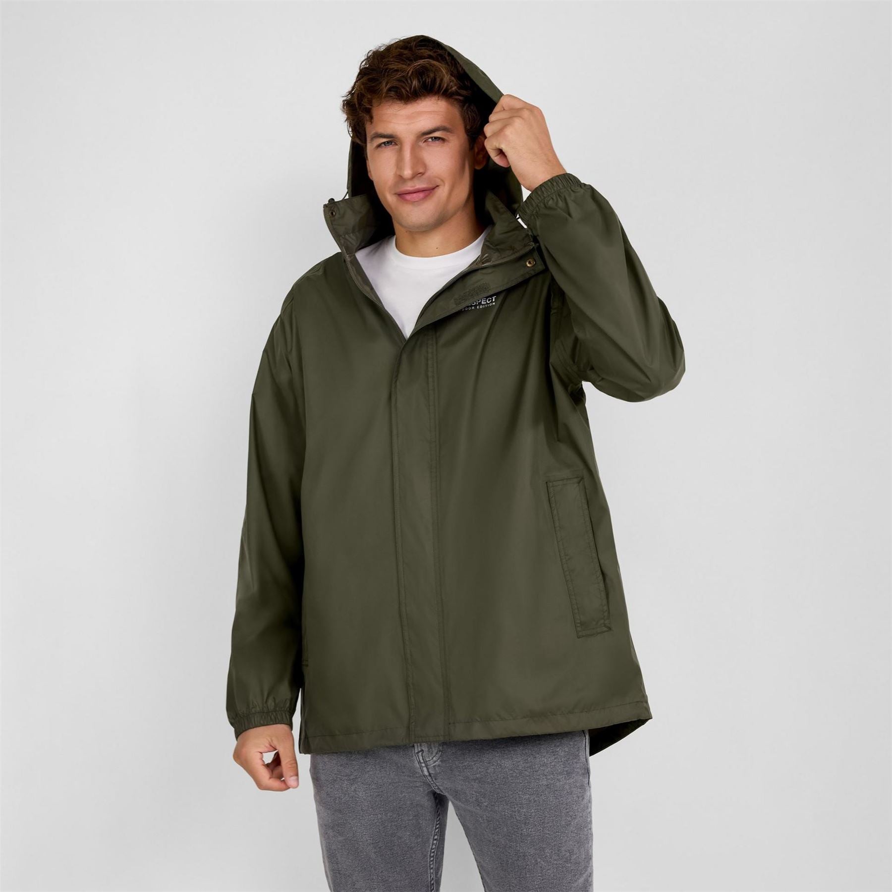 Minoti Men Packaway Waterproof Jacket With Hood Khaki