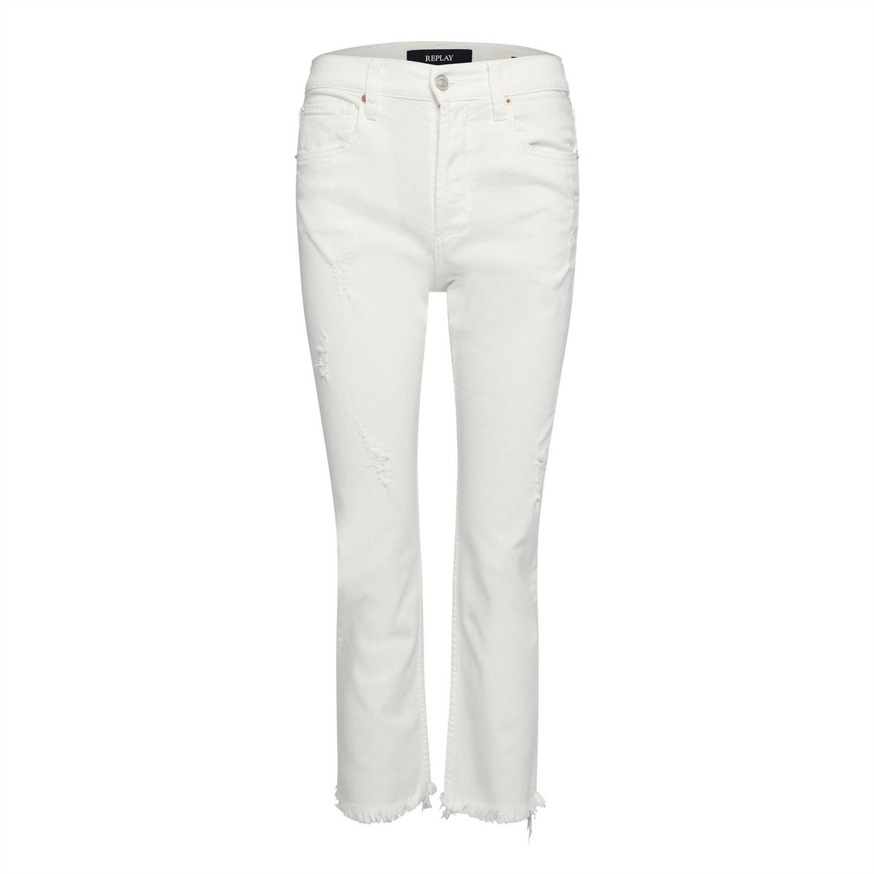 Replay Straight Fit Cropped Jeans
