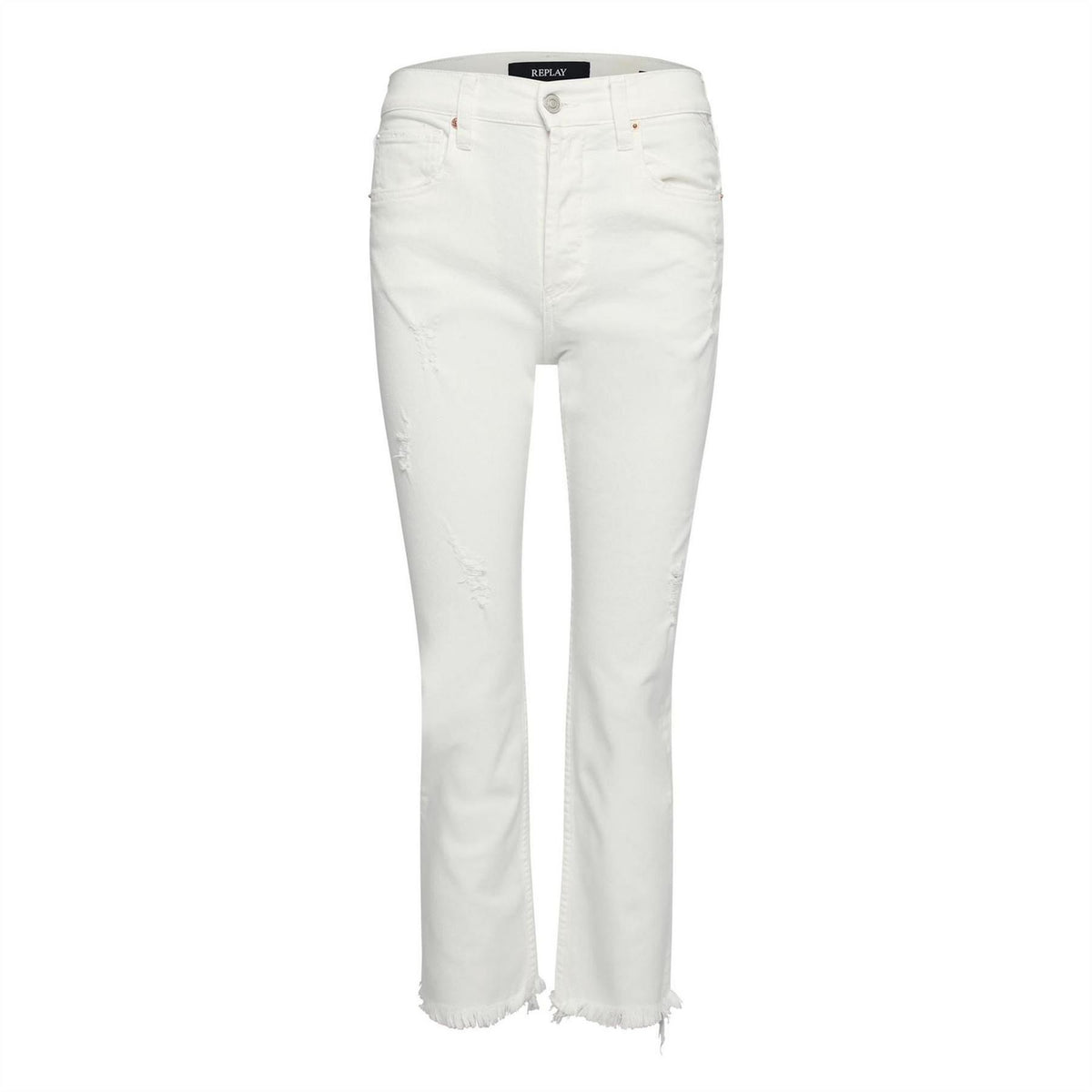 Replay Straight Fit Cropped Jeans