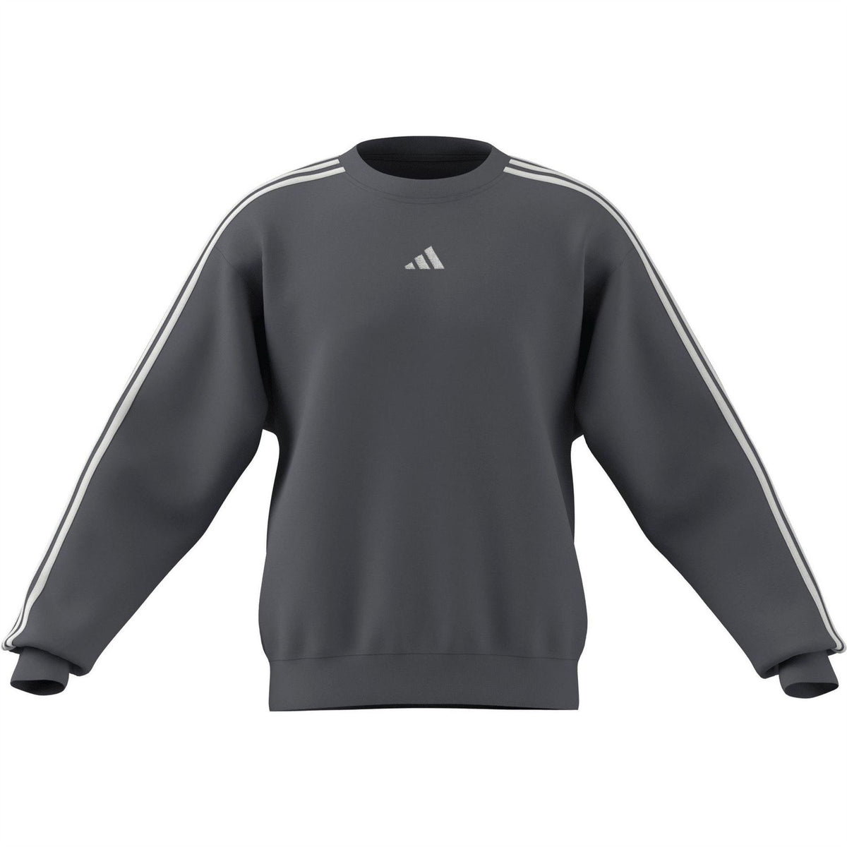 adidas Mens Essentials Crew 3 Stripes Pullover Sweatshirt