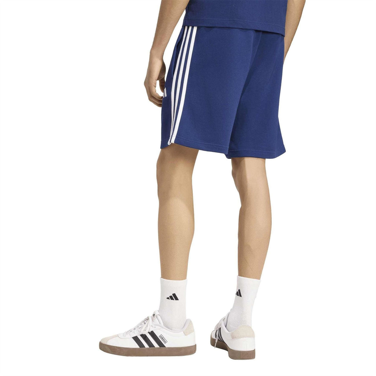adidas Mens Essentials 3 Stripe Fleece Shorts