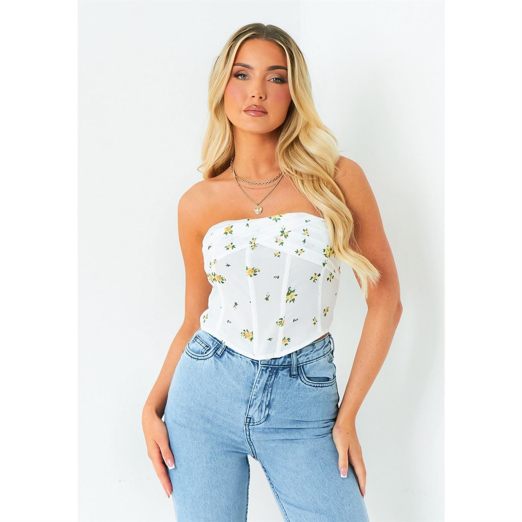 Missy Empire Over Floral Corset Top