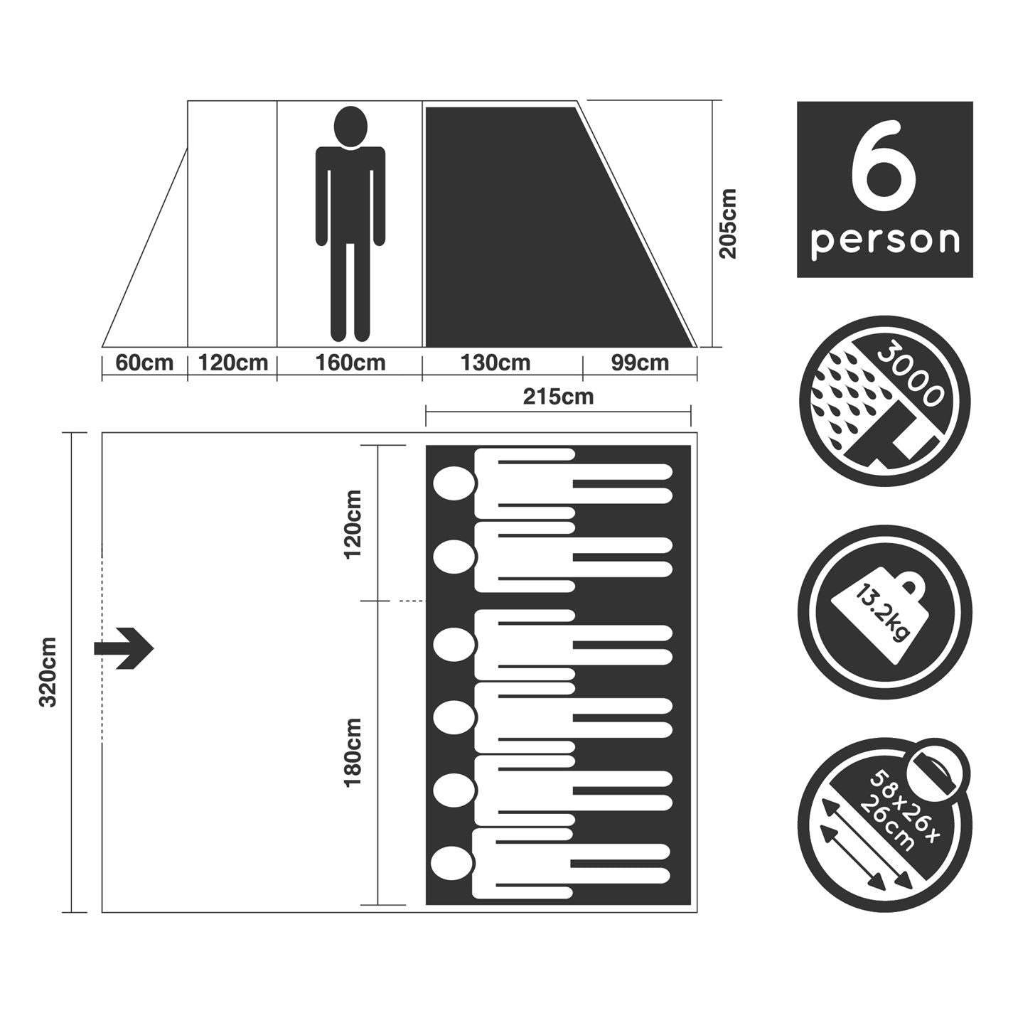 Gelert Quest 5+ Person Tent