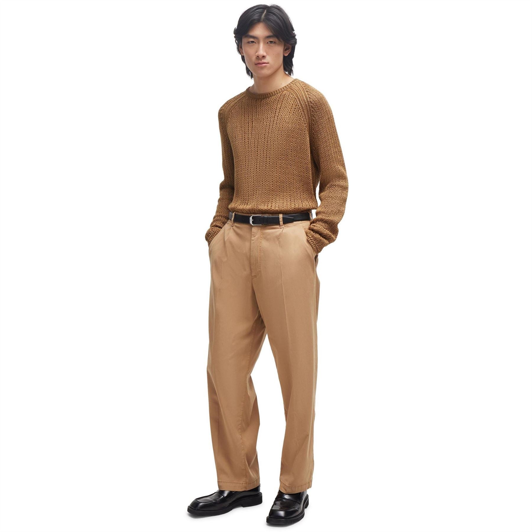 Boss Kaiden Solid Patterned Straight Chinos