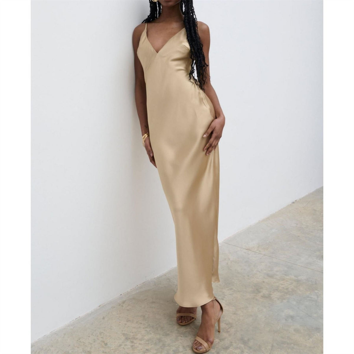 Pretty Lavish Jode Satin Striped Maxi Dress