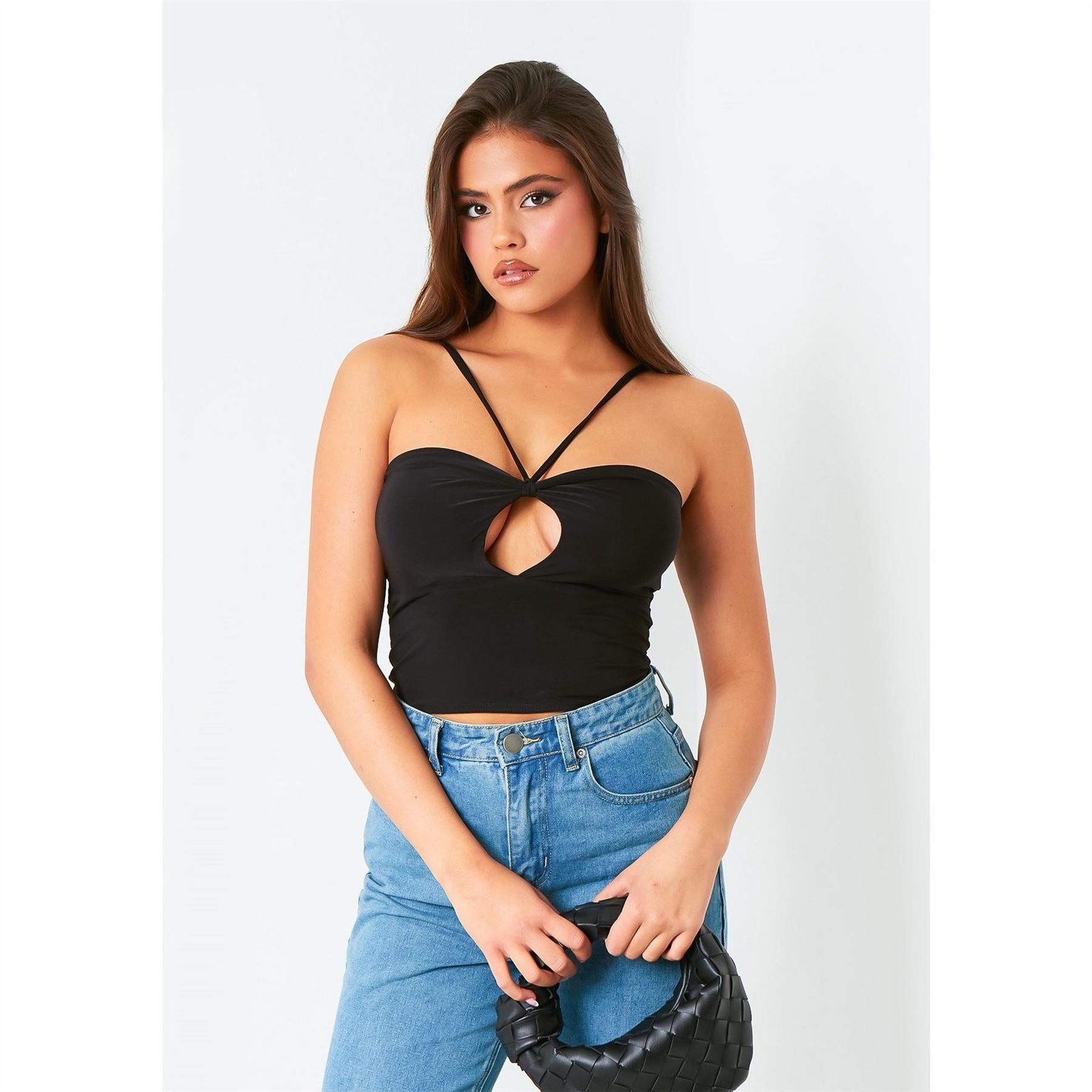 Missy Empire Hole Cut Out Halter Neck Top