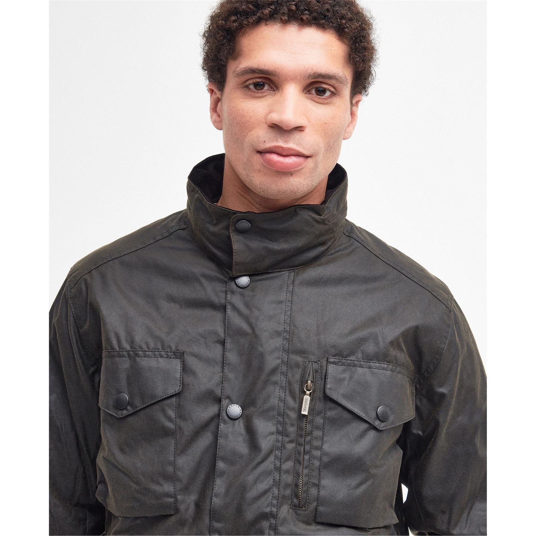 Barbour Sapper Cotton Concealed Hood Wax Jacket