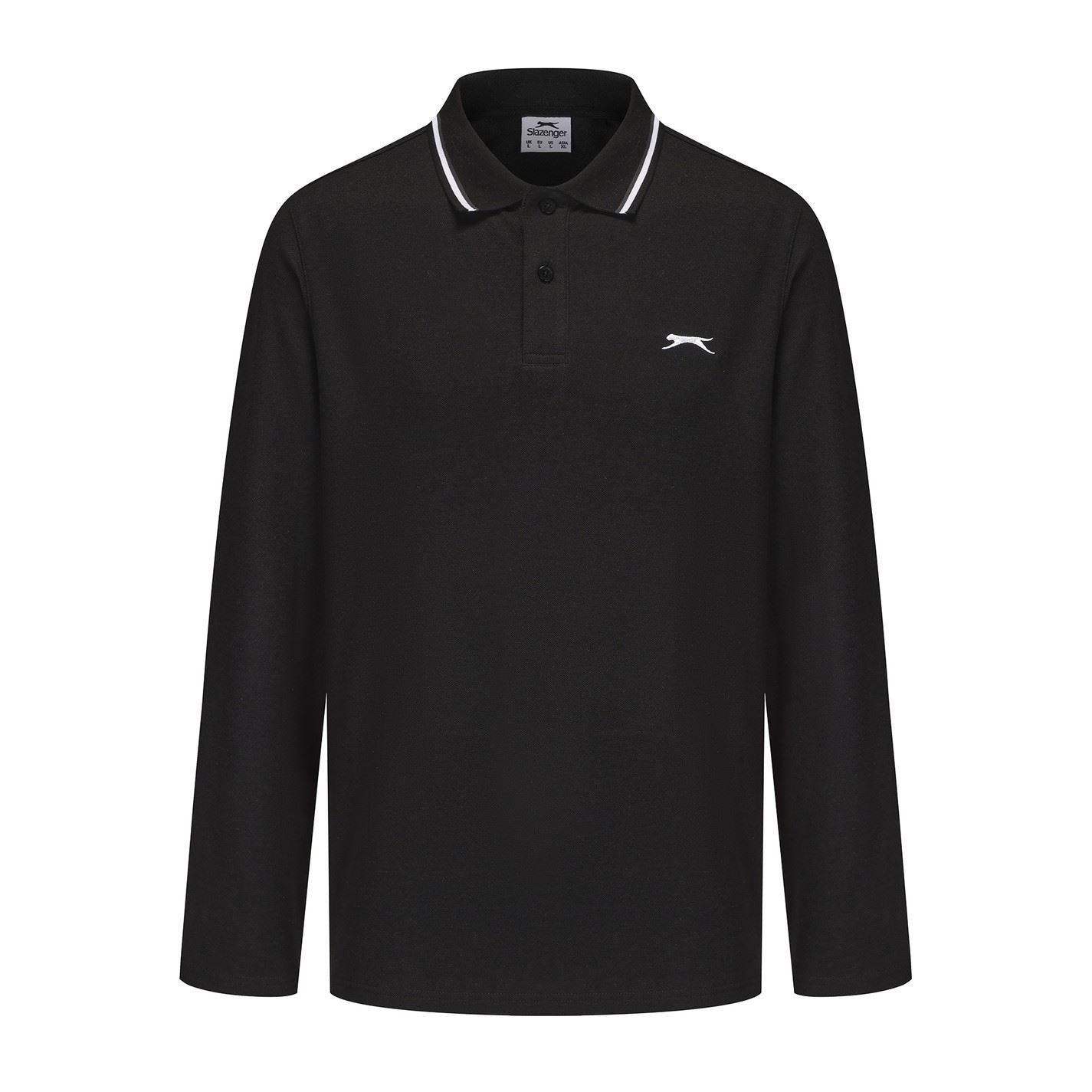 Slazenger Mens Long Sleeve Tipped Polo
