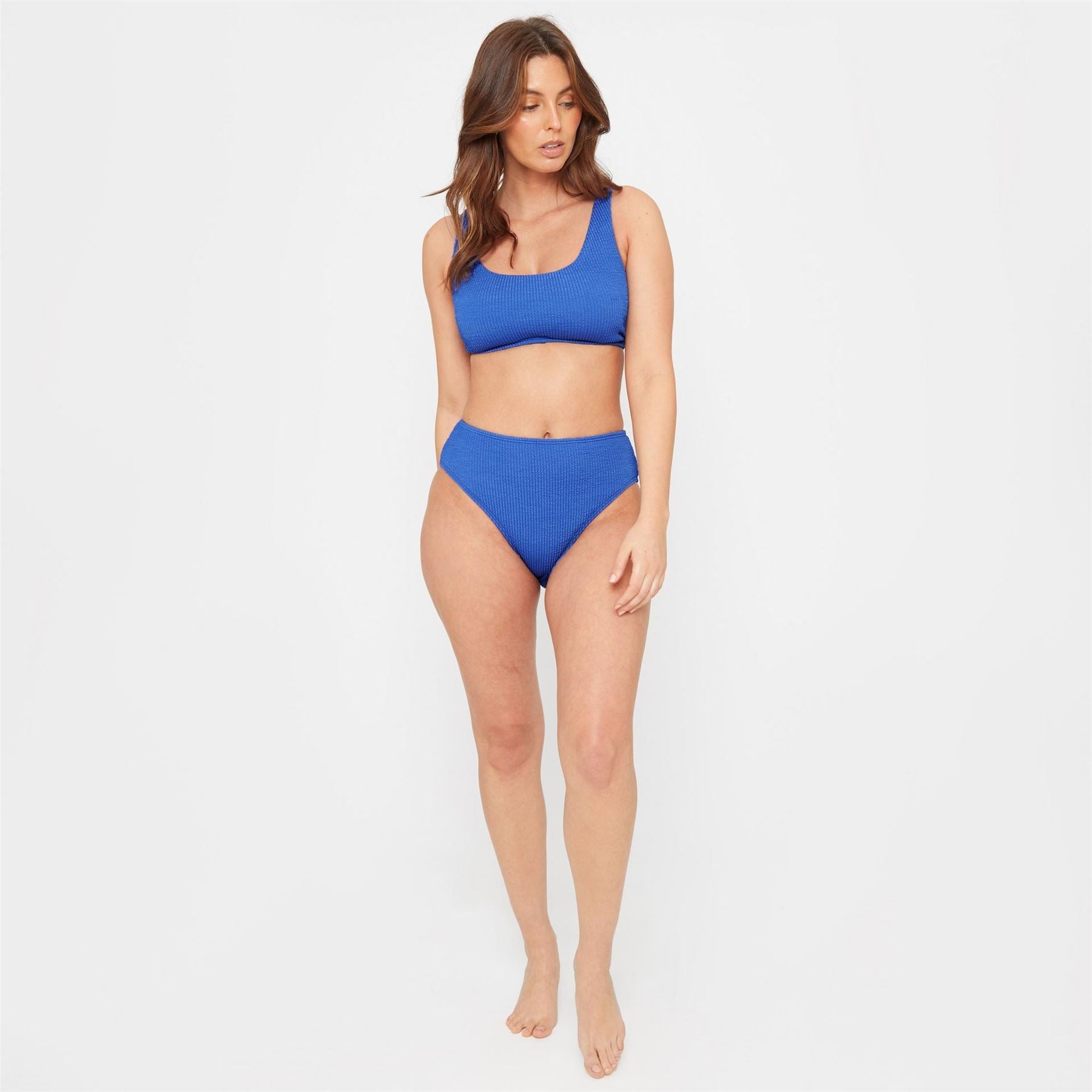 Be You Textured High Waist Bikini Bottoms