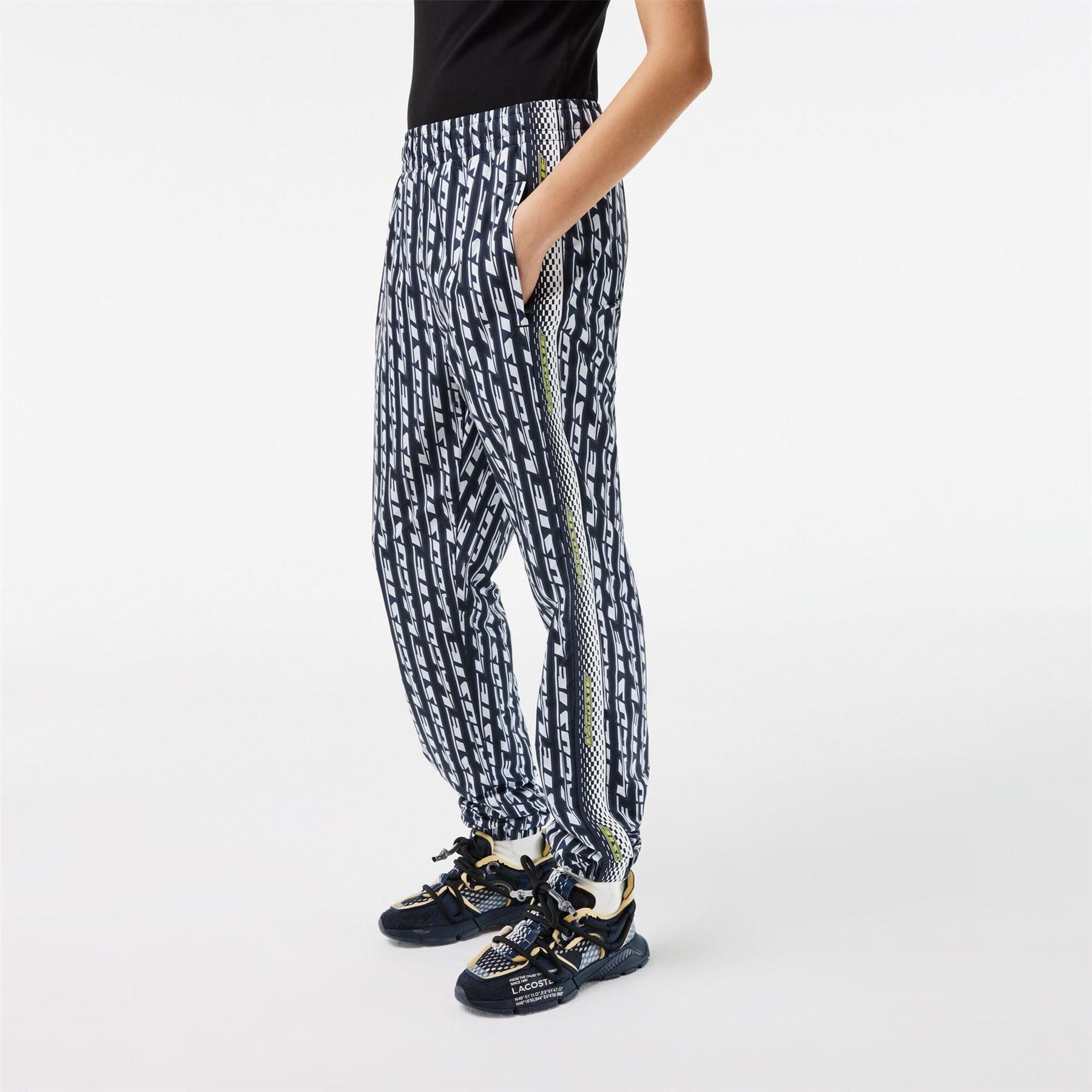 Lacoste Lettering All Over Logo Slim Cut Track Pants