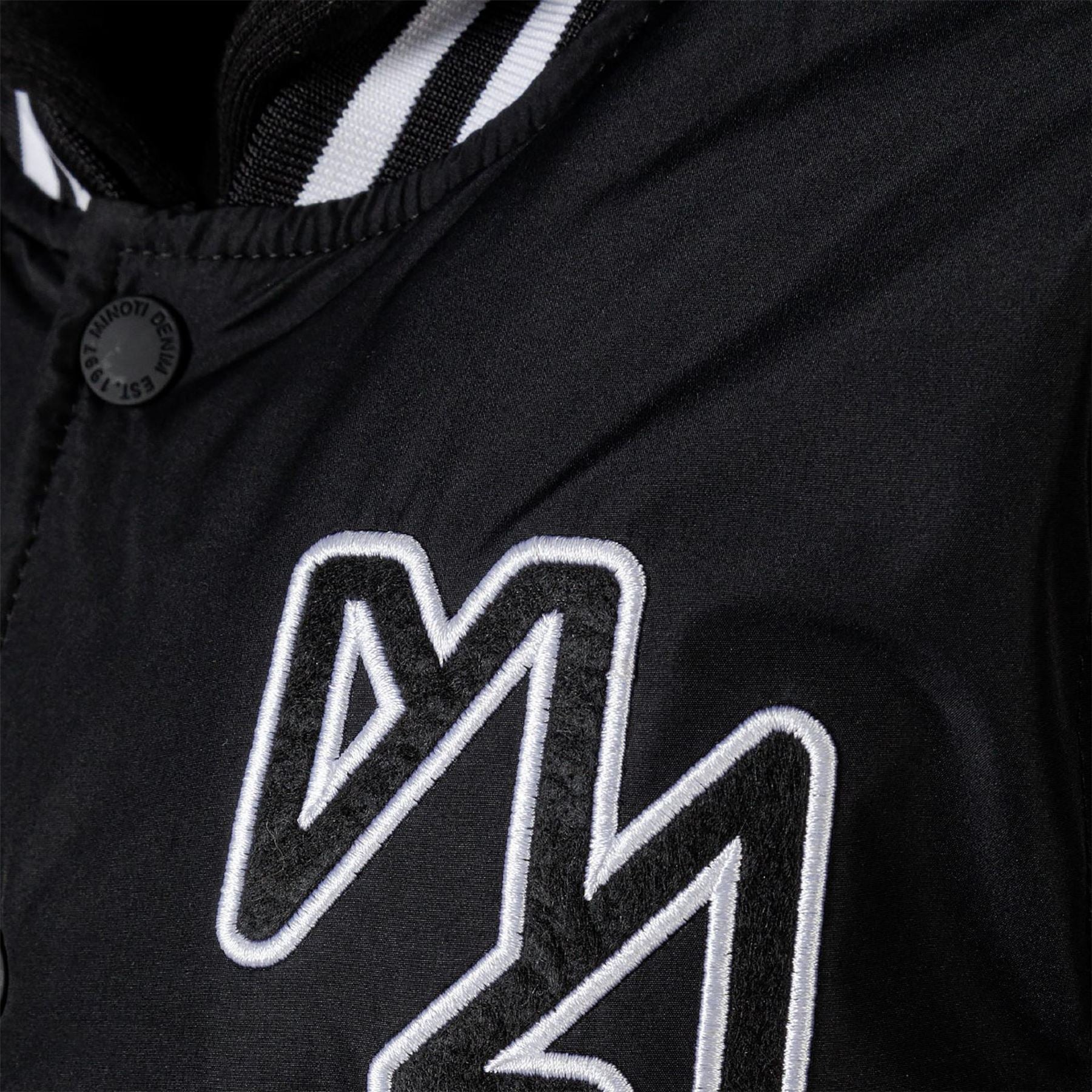 Minoti Boys Baseball Style Jacket Detachable Hood Black