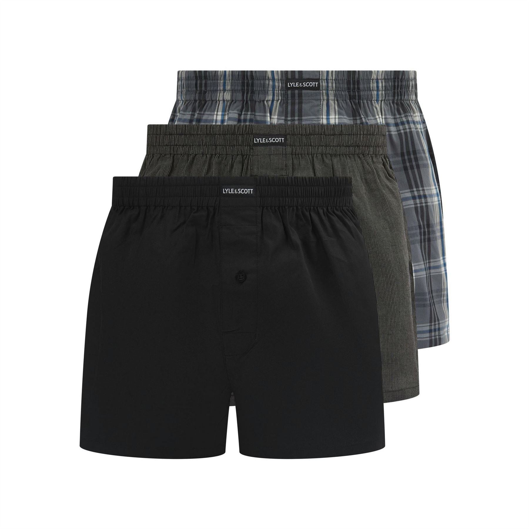 Lyle and Scott Robinson 3 Pack Plaid Patterned Boxer Shorts