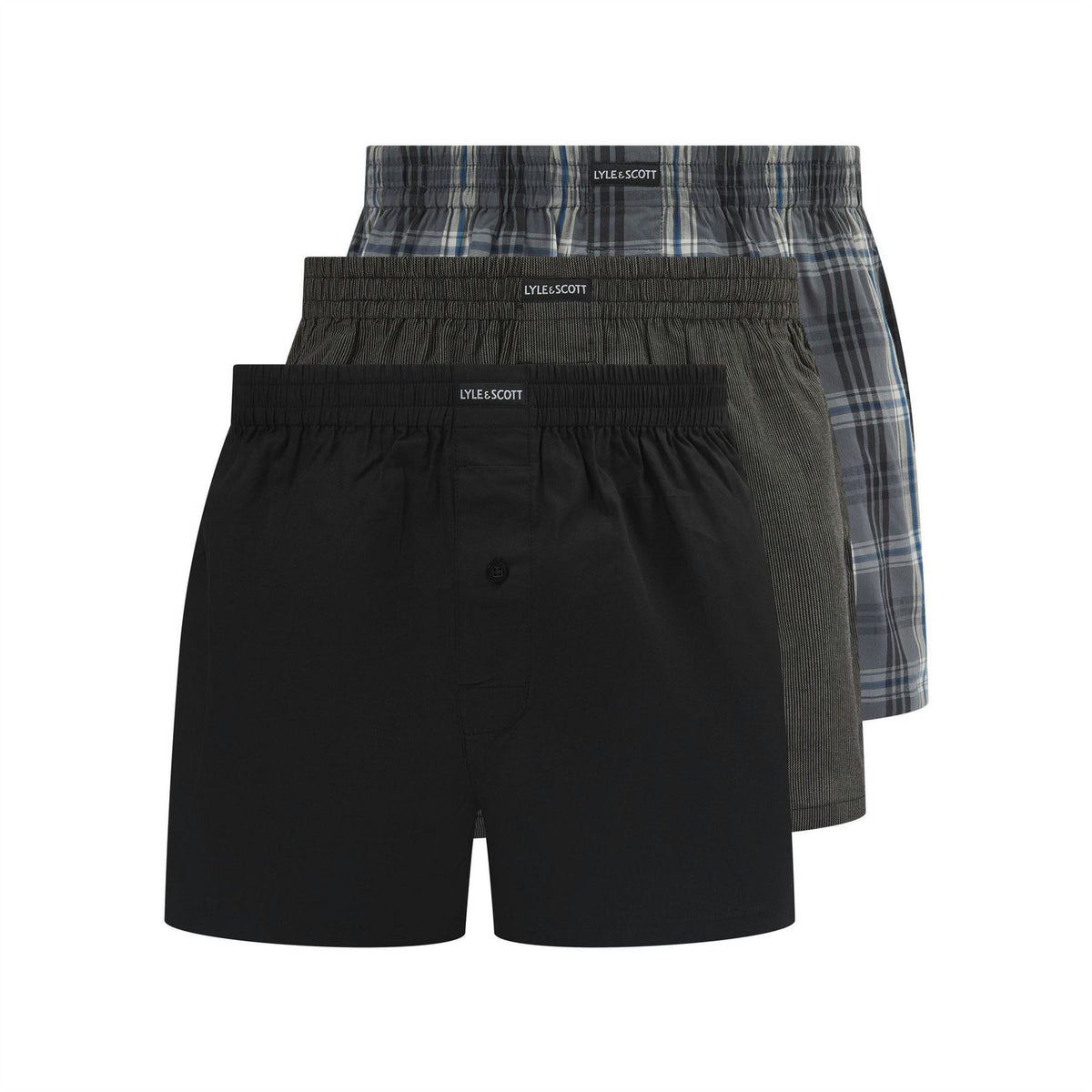 Lyle and Scott Robinson 3 Pack Plaid Patterned Boxer Shorts