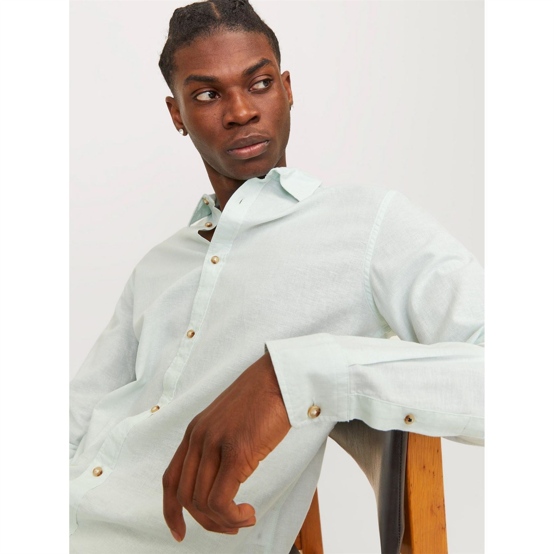 Jack and Jones Regular Fit Linen Long Sleeve Shirt