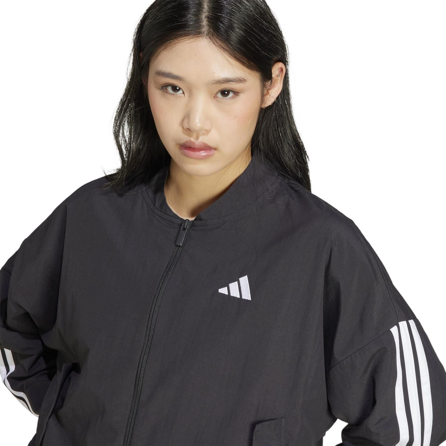 adidas Womens 3 Stripe Woven Bomber Jacket