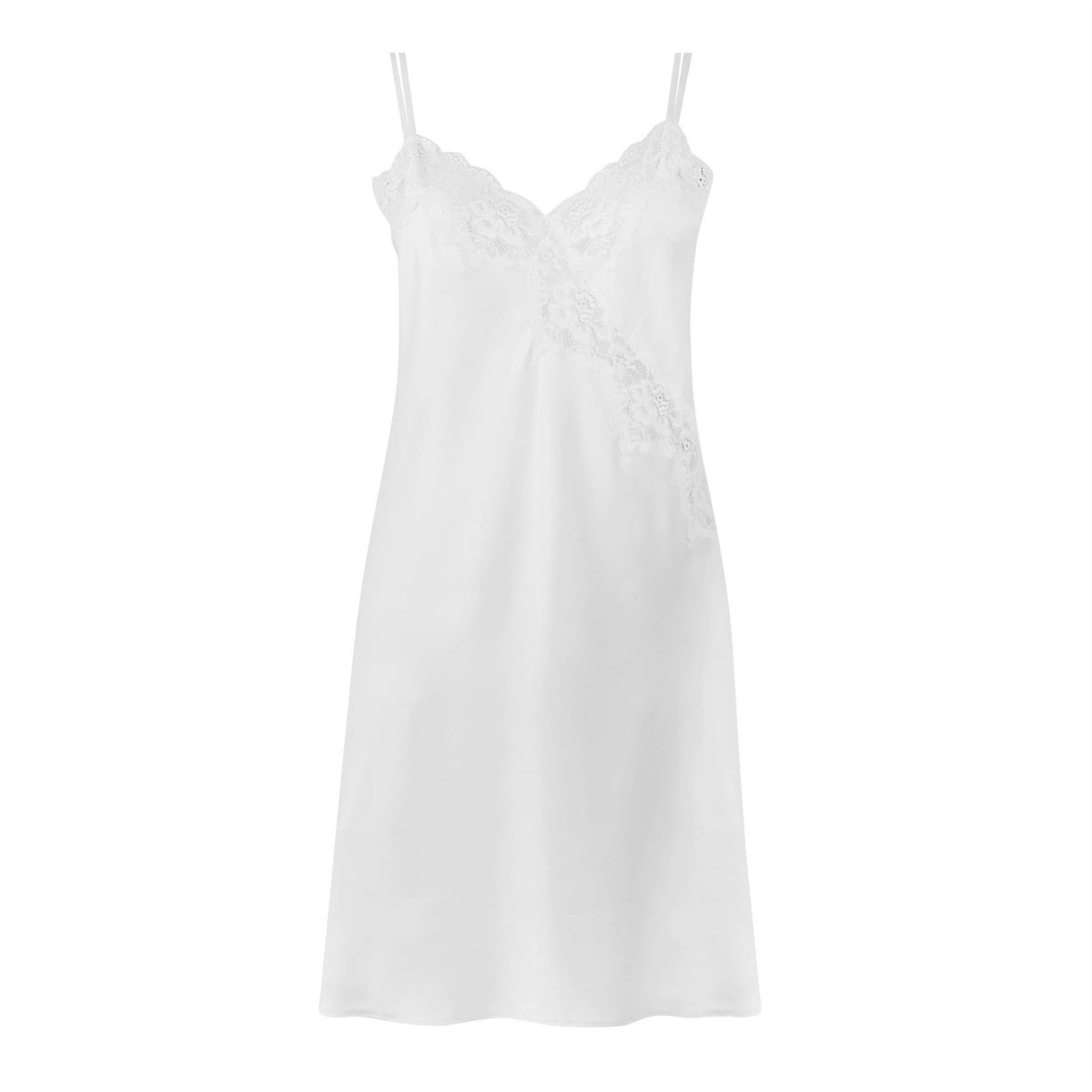 Lauren by Ralph Lauren Satin Lace Trim Chemise