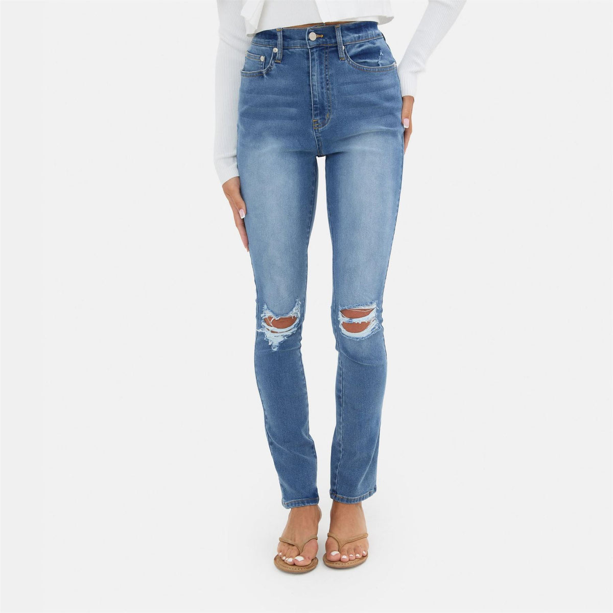 I Saw It First Waisted Skinny Rip Jean