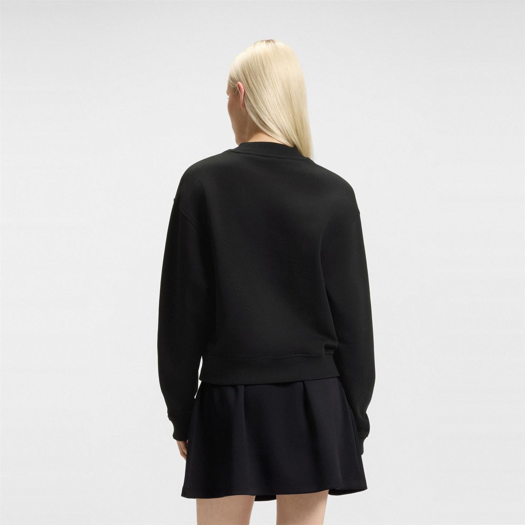 Hugo Crew Neck Ribbed Collar Long Sleeve Sweatshirt