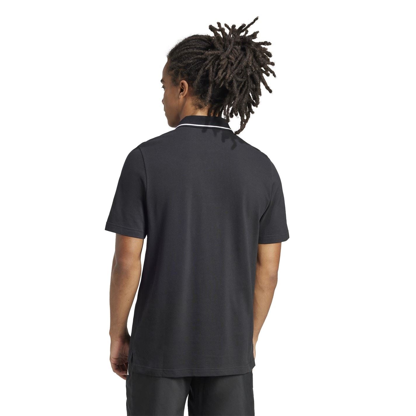 adidas Mens Essentials Cotton 3 Stripes Polo Shirt