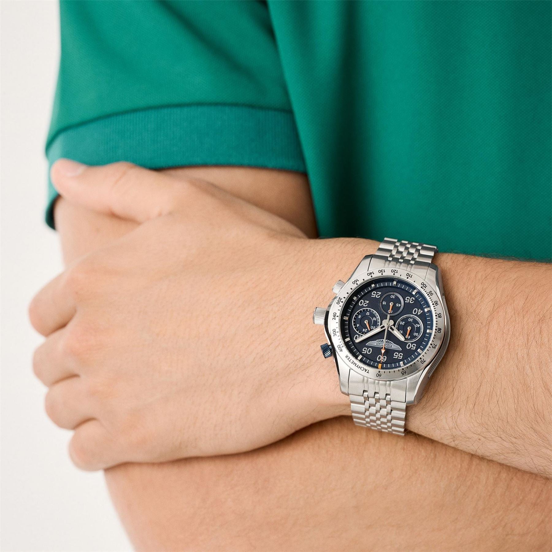 Aston Martin Signature Sn62 Racing Leather Rally Strap Analogue Watch