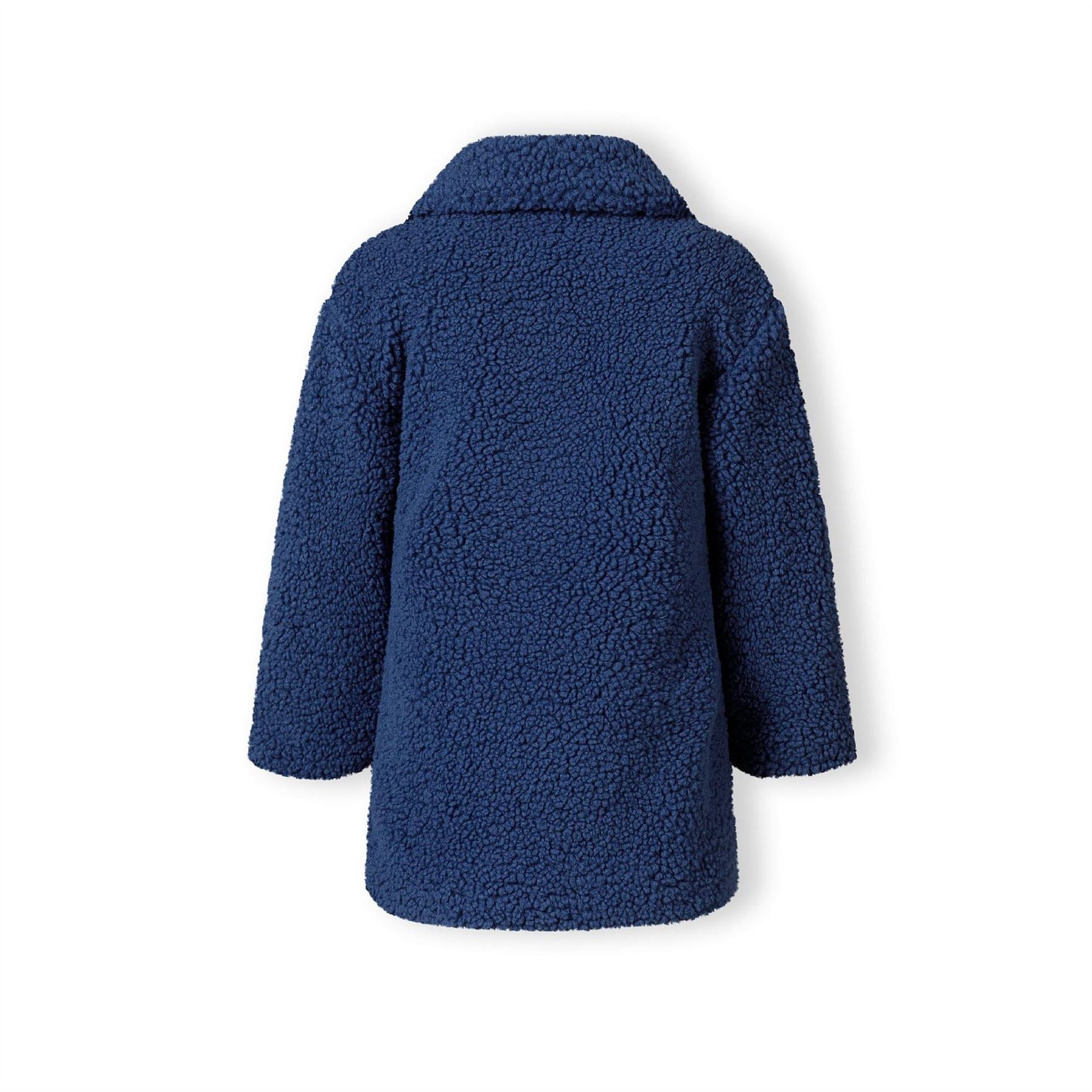 Minoti Girls Sherpa Boucle Jacket With Satin Lining Blue