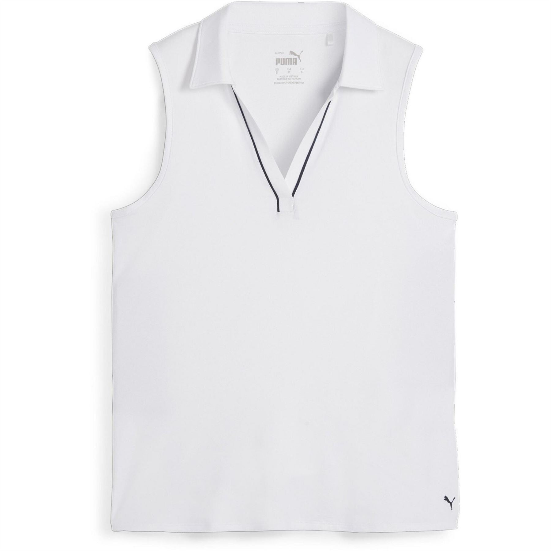 Puma Cloudspun Piped Sleeveless Performance Polo Shirt