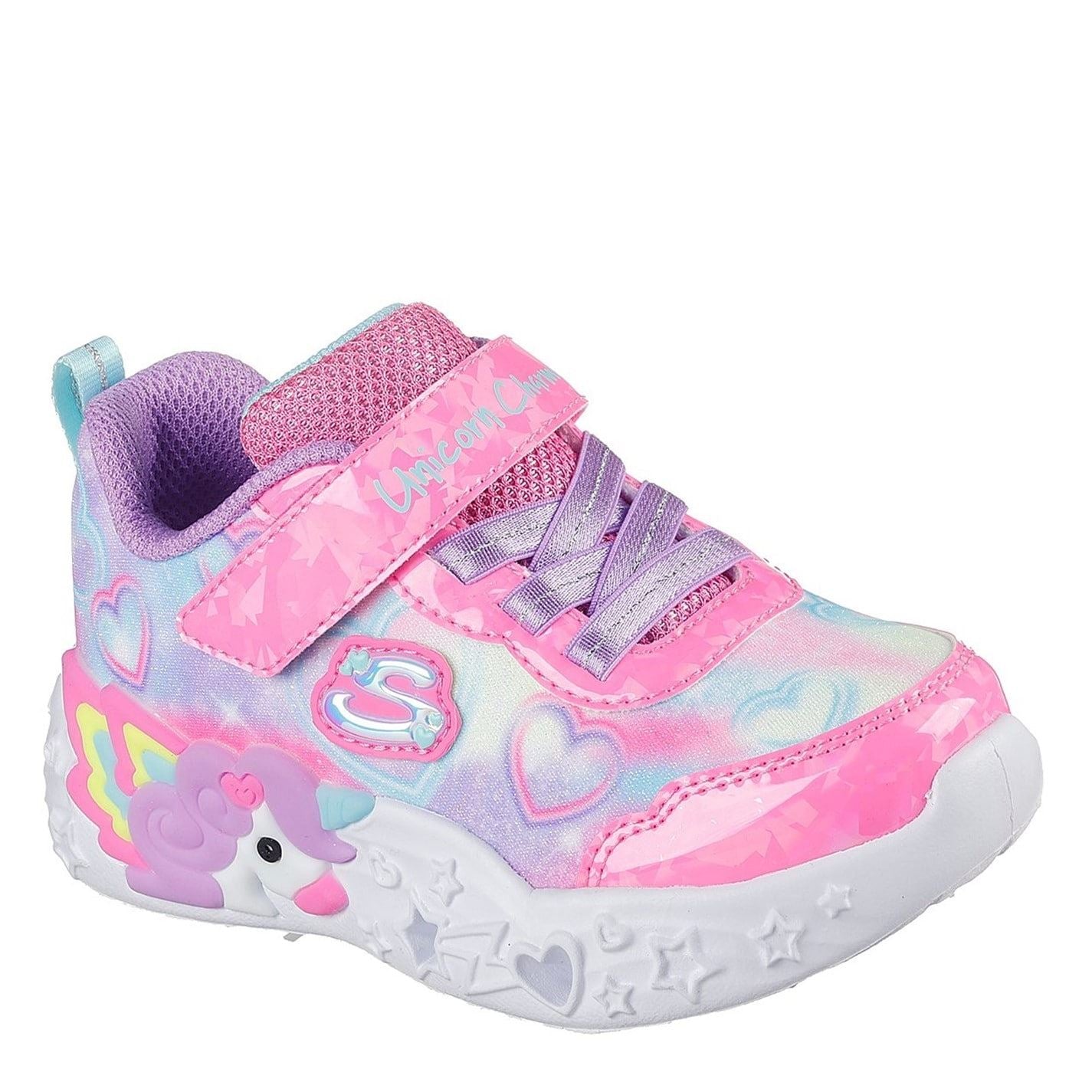 Skechers Lighted Unicorn Gore  And  Strap W Mult Light Up Trainers Girls