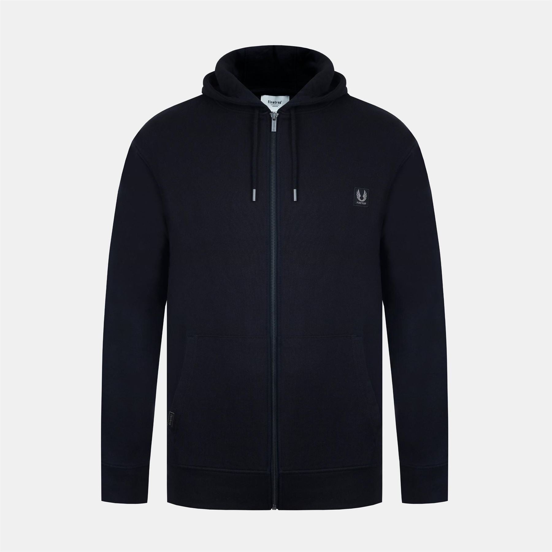 Firetrap Solid Patterned Zip Neck Ribbed Cuff Sweat Jacket