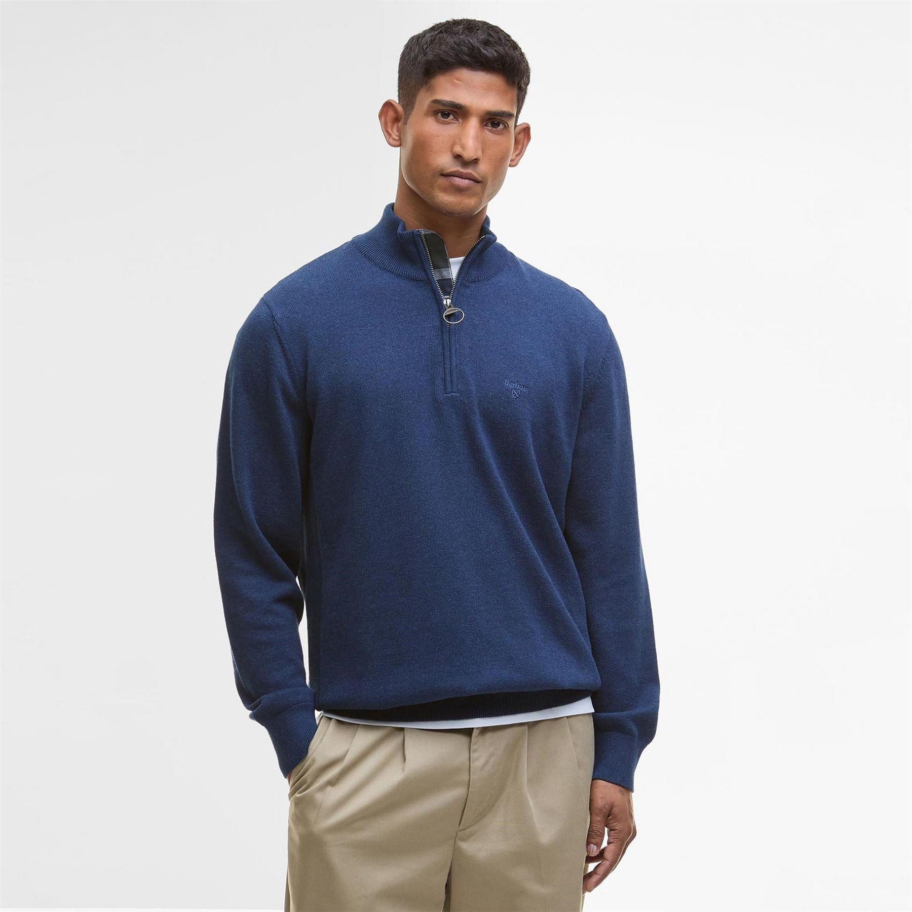 Barbour Half Zip Cotton Knitted Jumper
