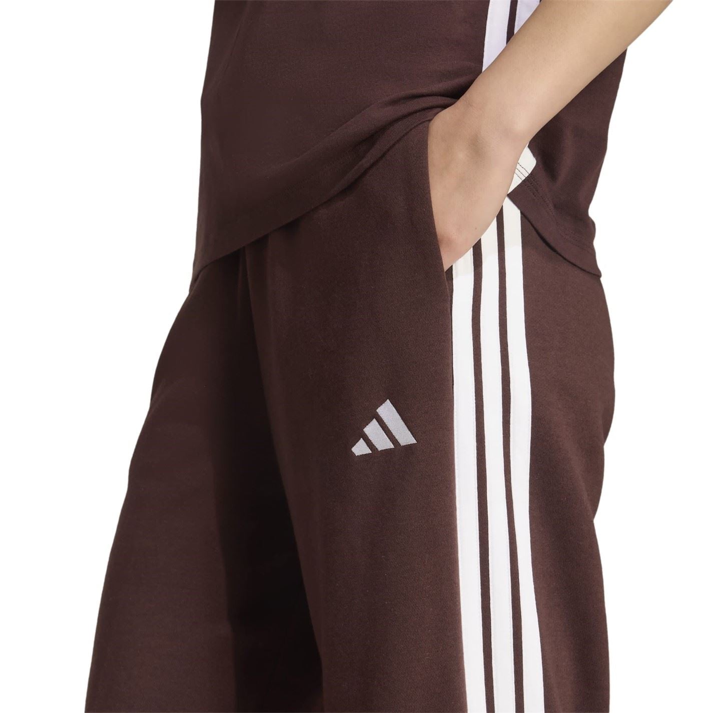 adidas Womens Essentials Wide Leg Fleece Pant