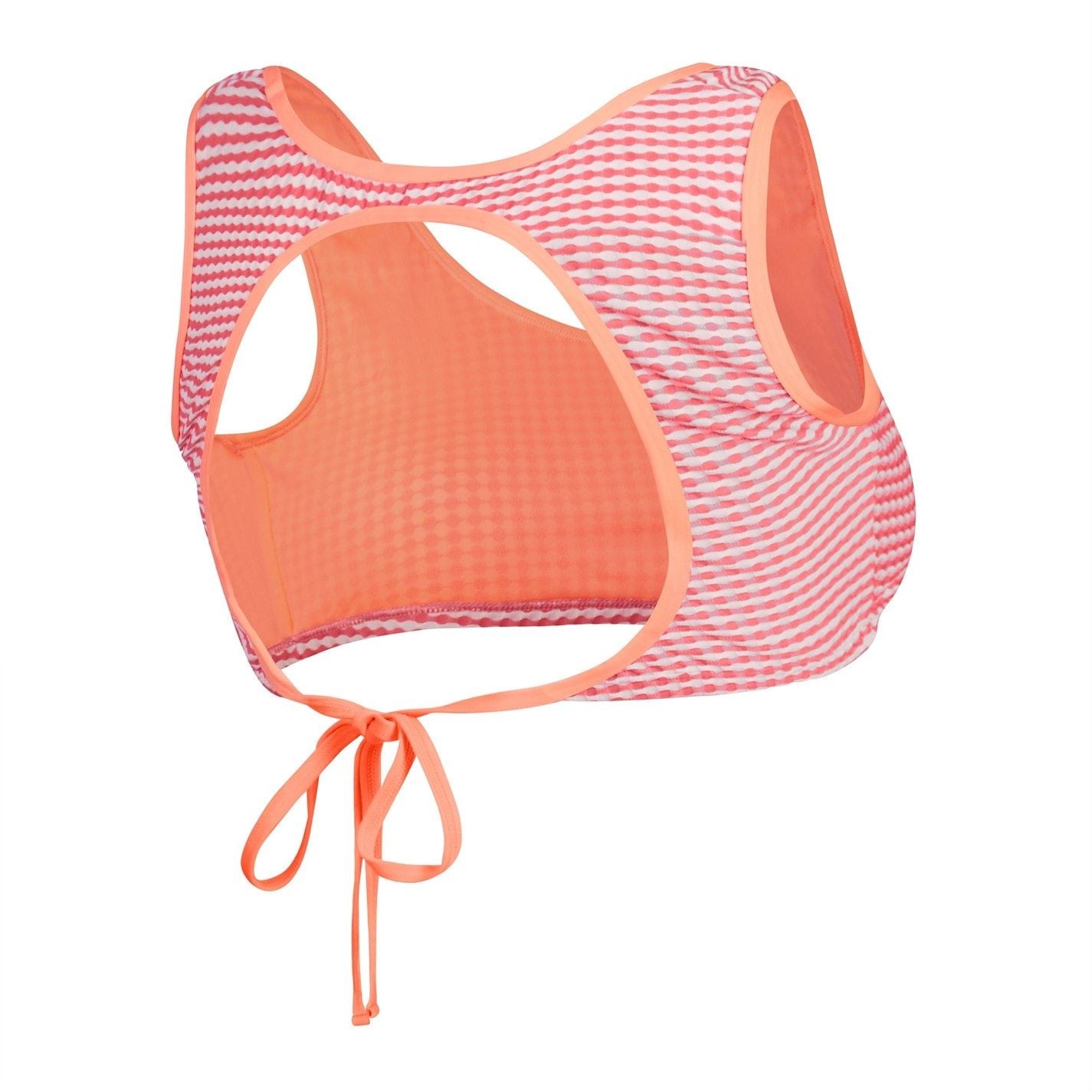 Speedo Wrap Tie Back Bikini Top Horizontal Stripe