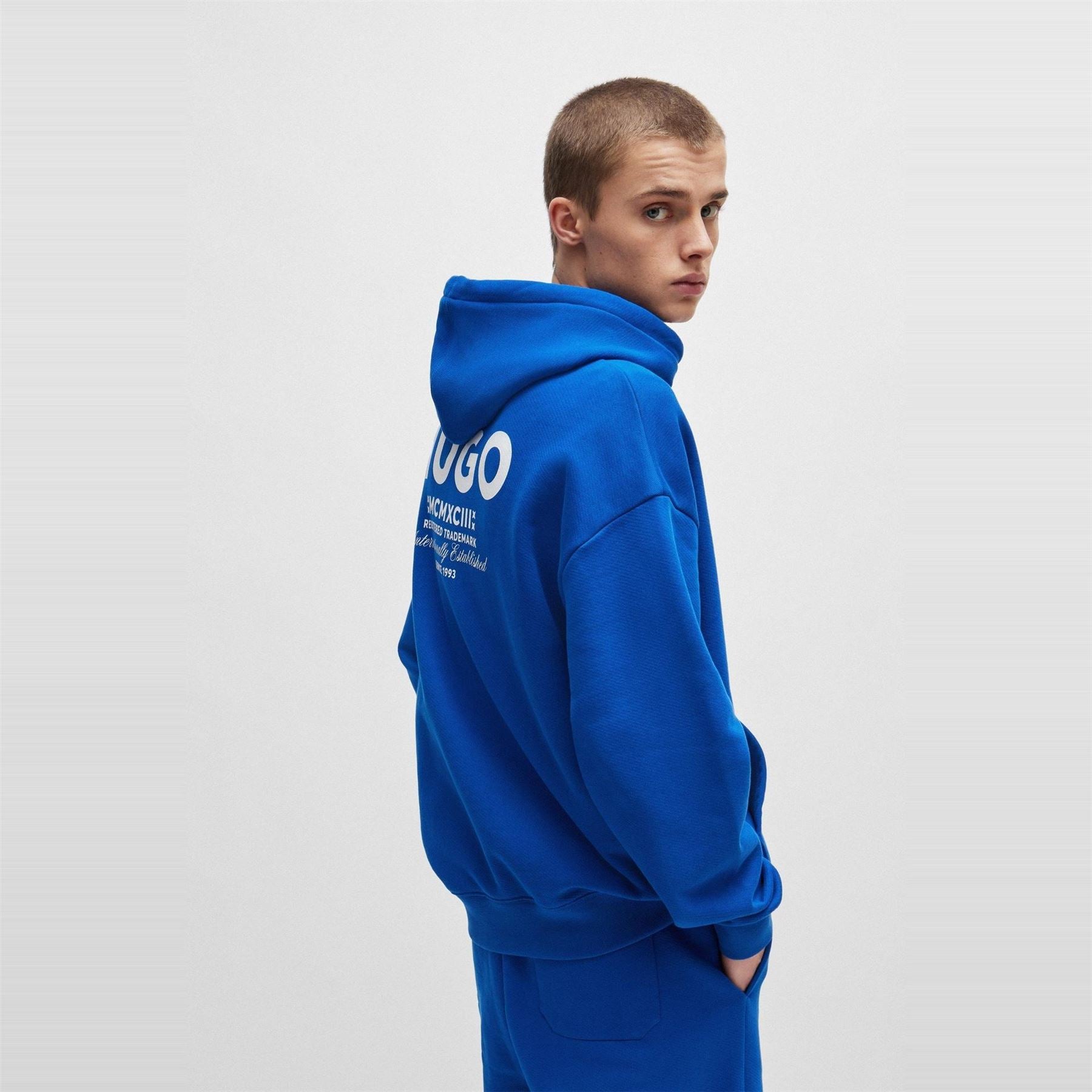 Hugo HUGO Nazardo Drawstring Hoodie with Modern Logo Detail