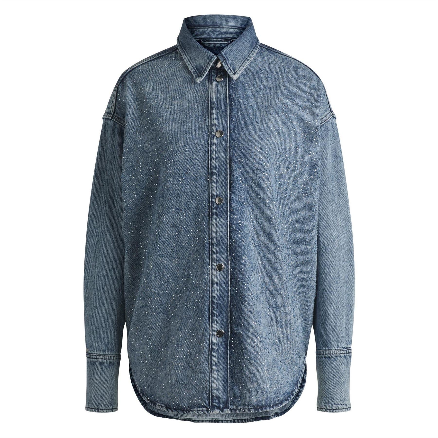 Boss Collared Neck Long Sleeve Relaxed Fit Denim Shirt