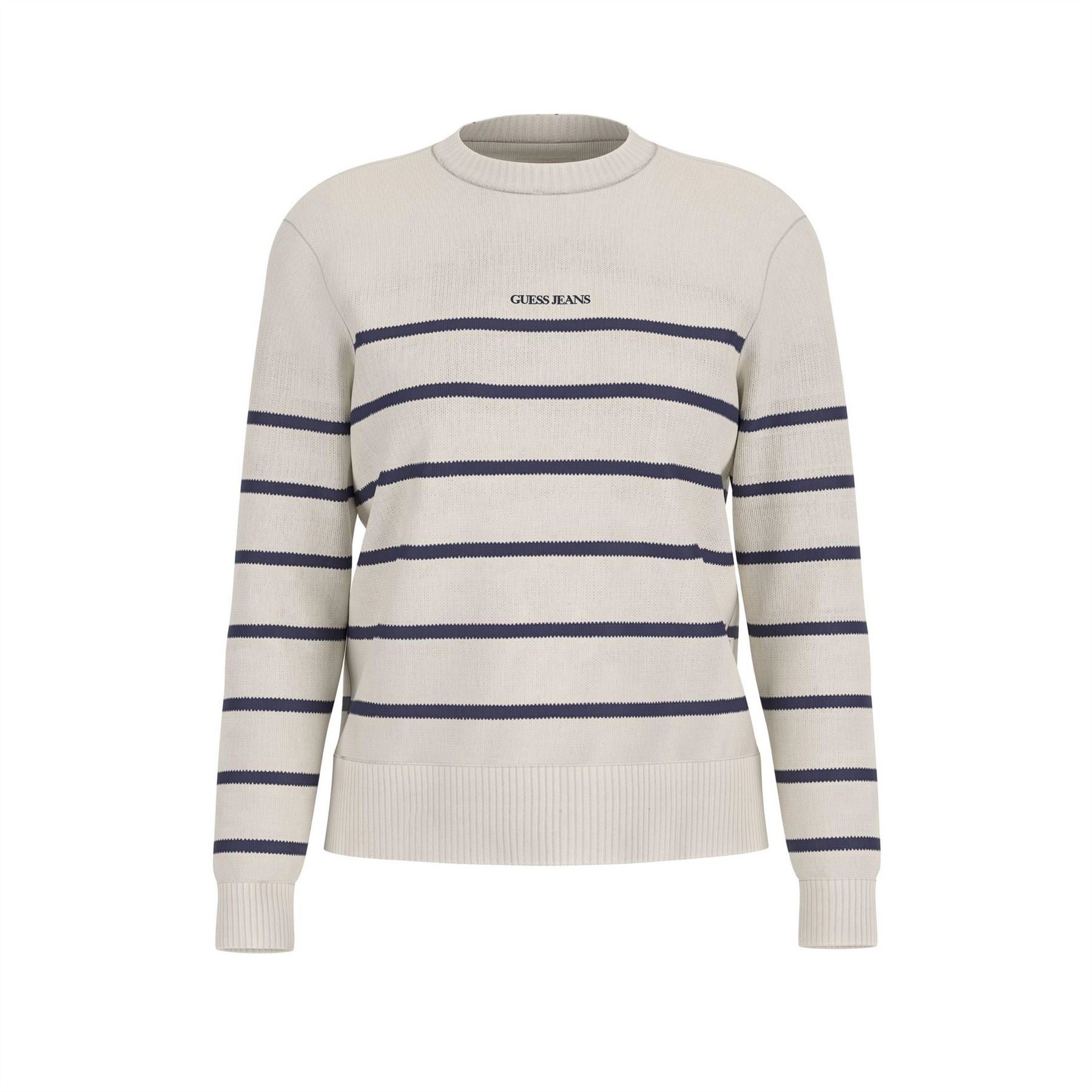 Guess Stripe Knitted Crew Neck Jumper